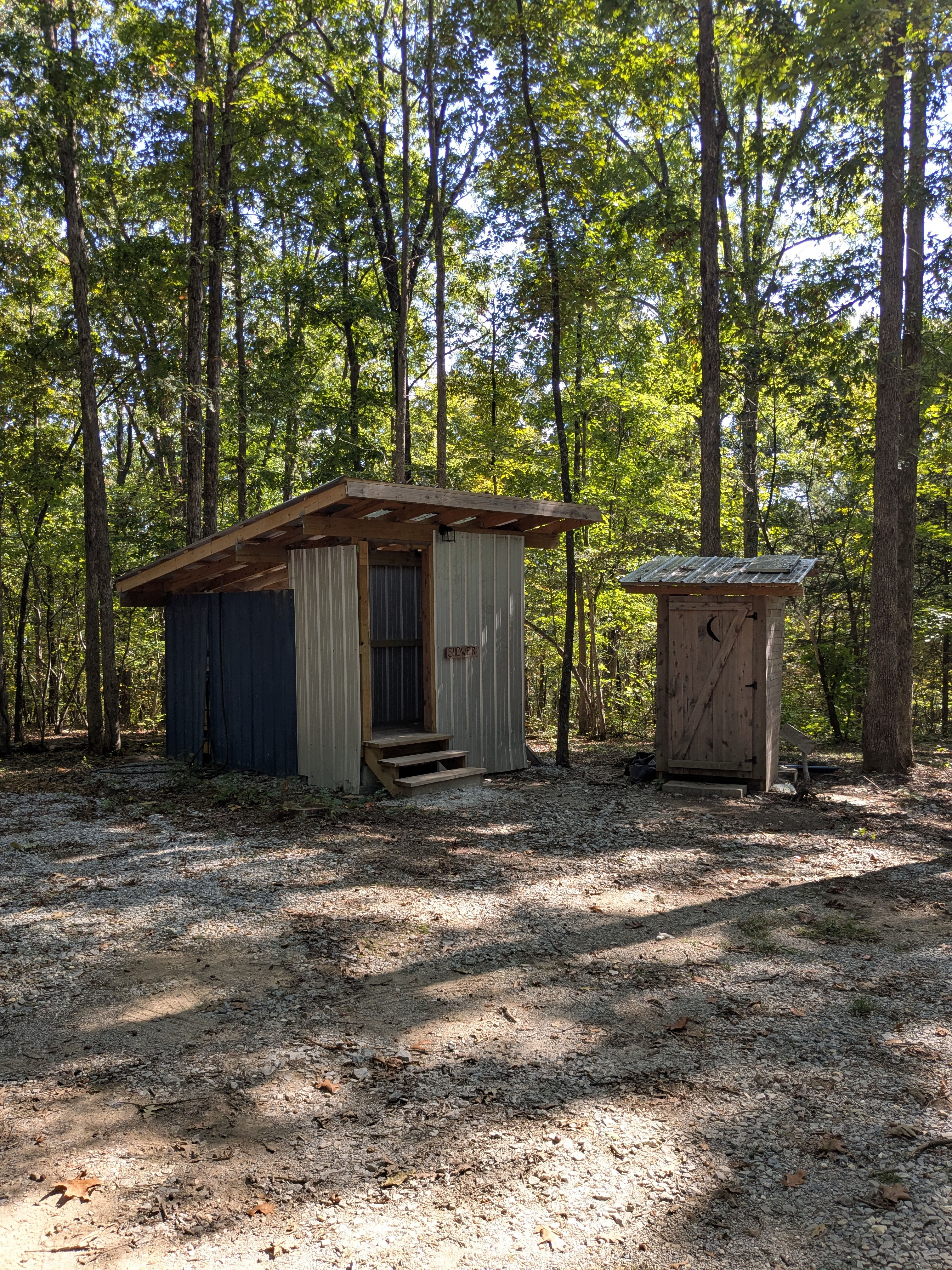 Outhouse and (hot!) Shower 