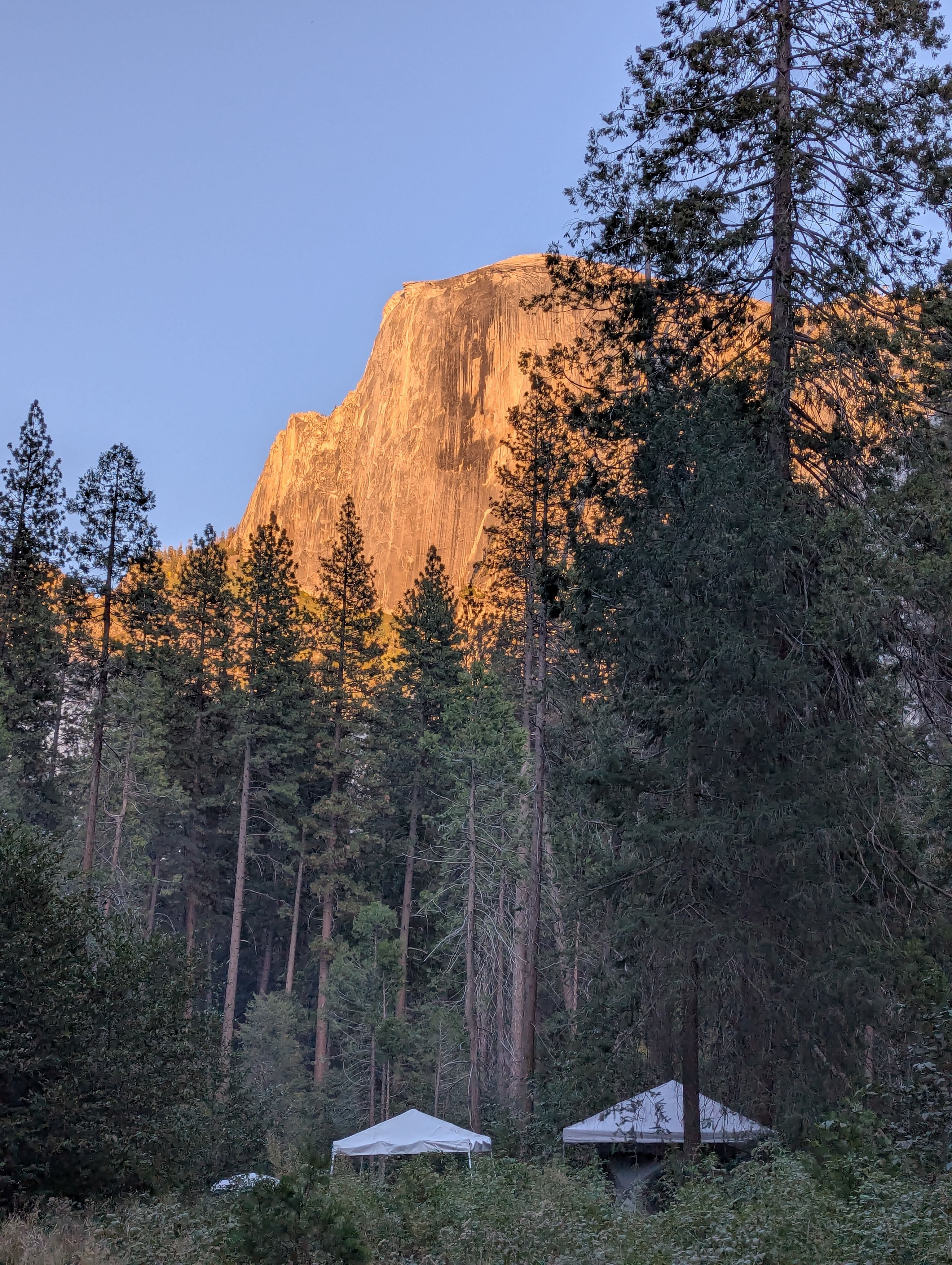 Half Dome sunset from the site