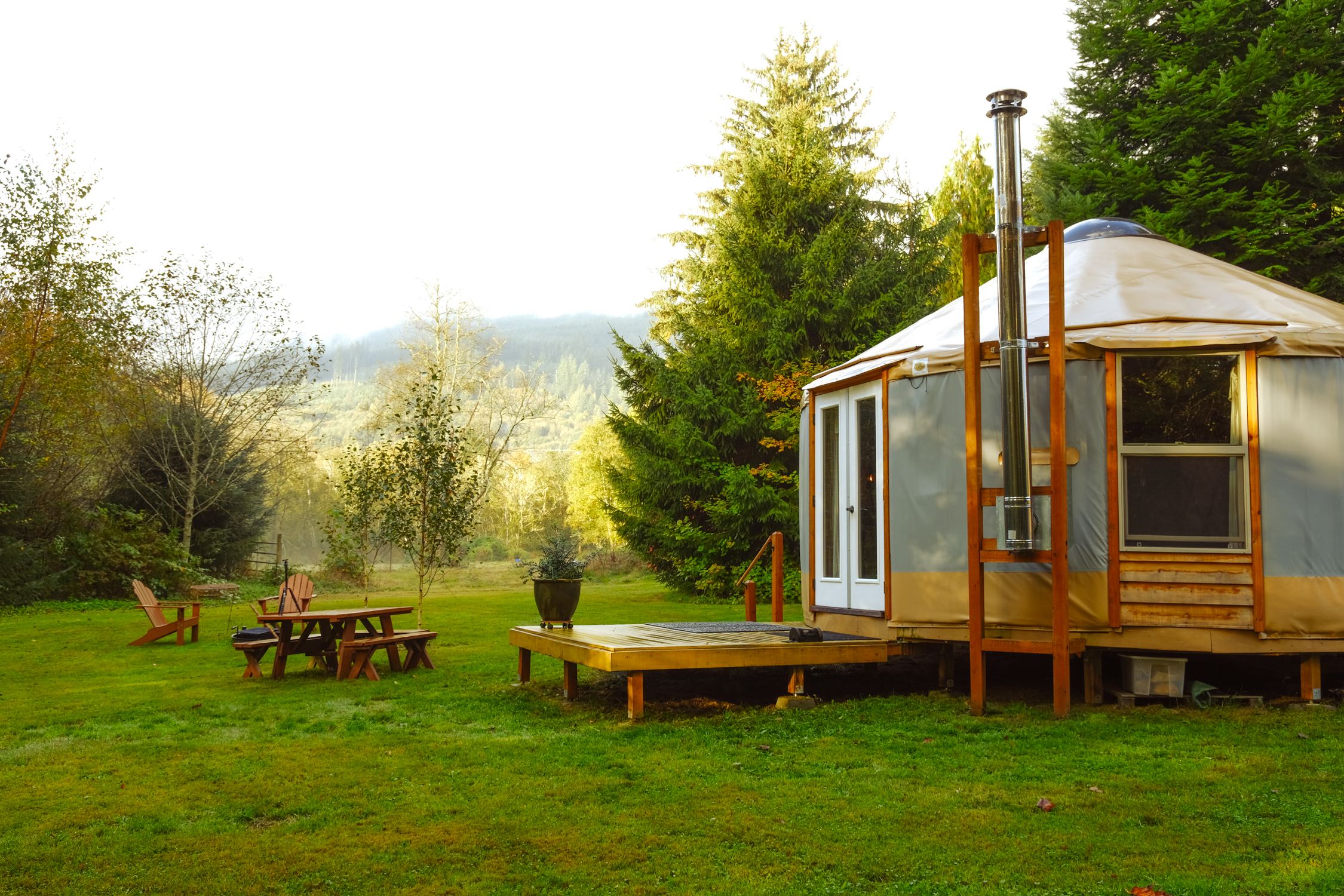 Yurt life: calm, warm, and close to nature.