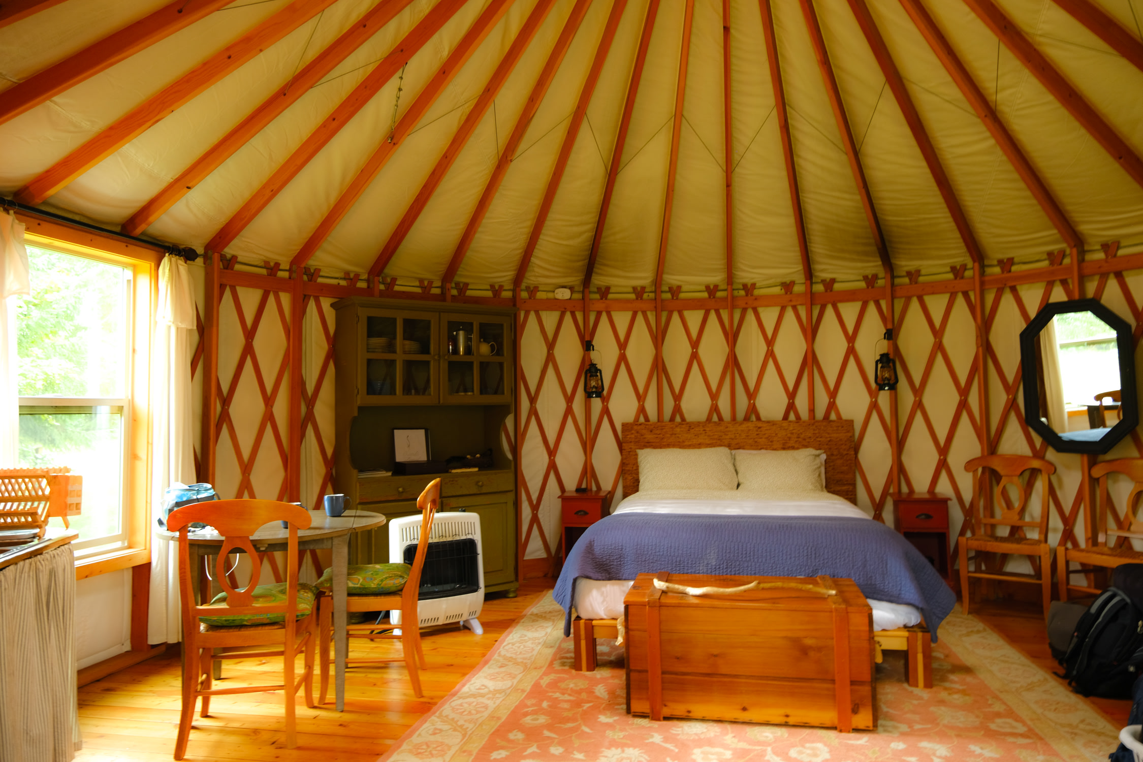 Morning time in the yurt.