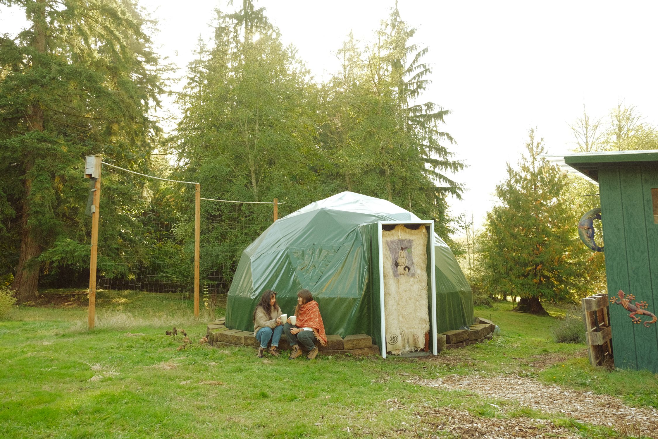 Morning coffee infront of the unquie dome!