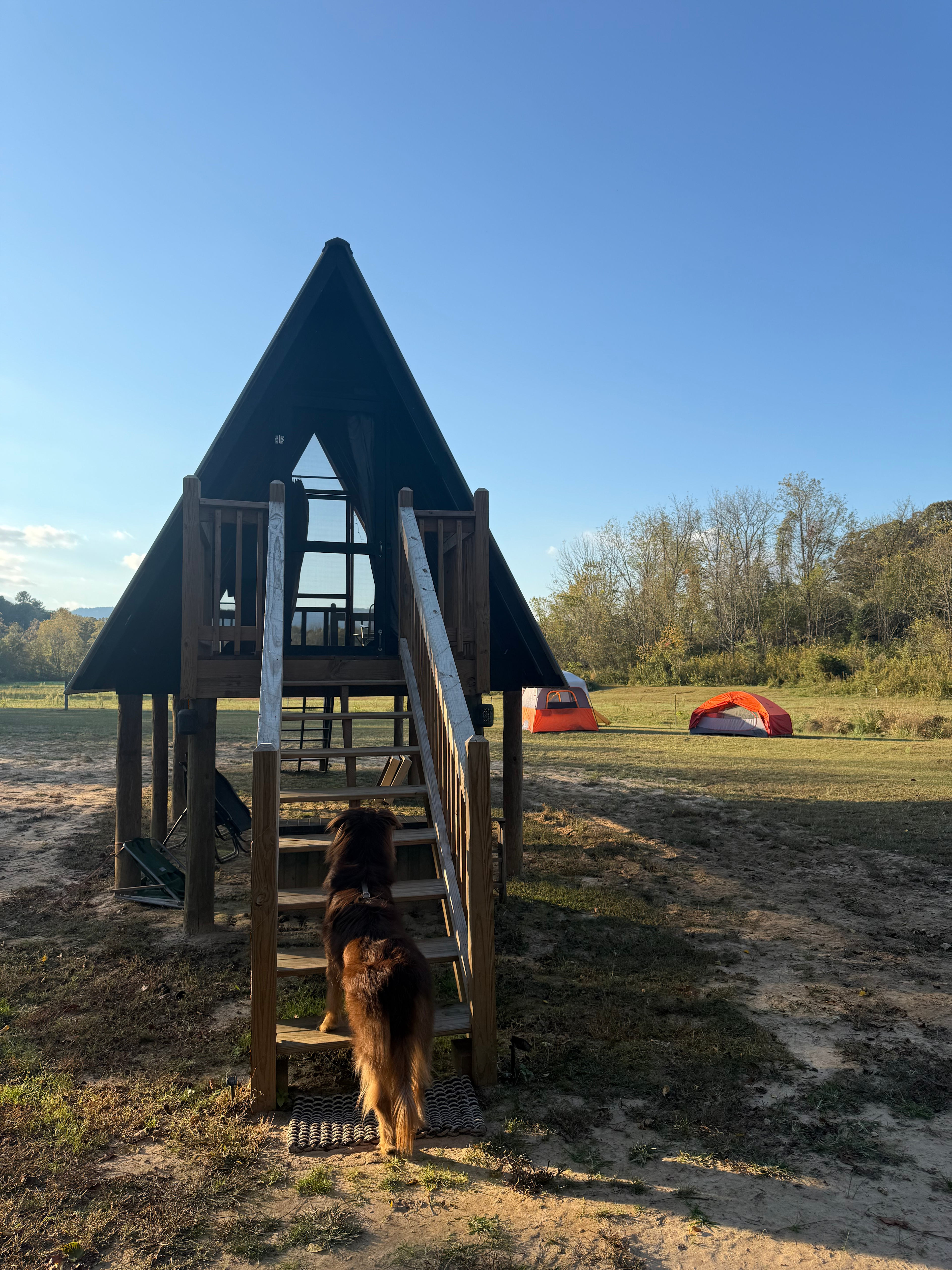 Sleep under the stars overlooking the mountains by babbling stream