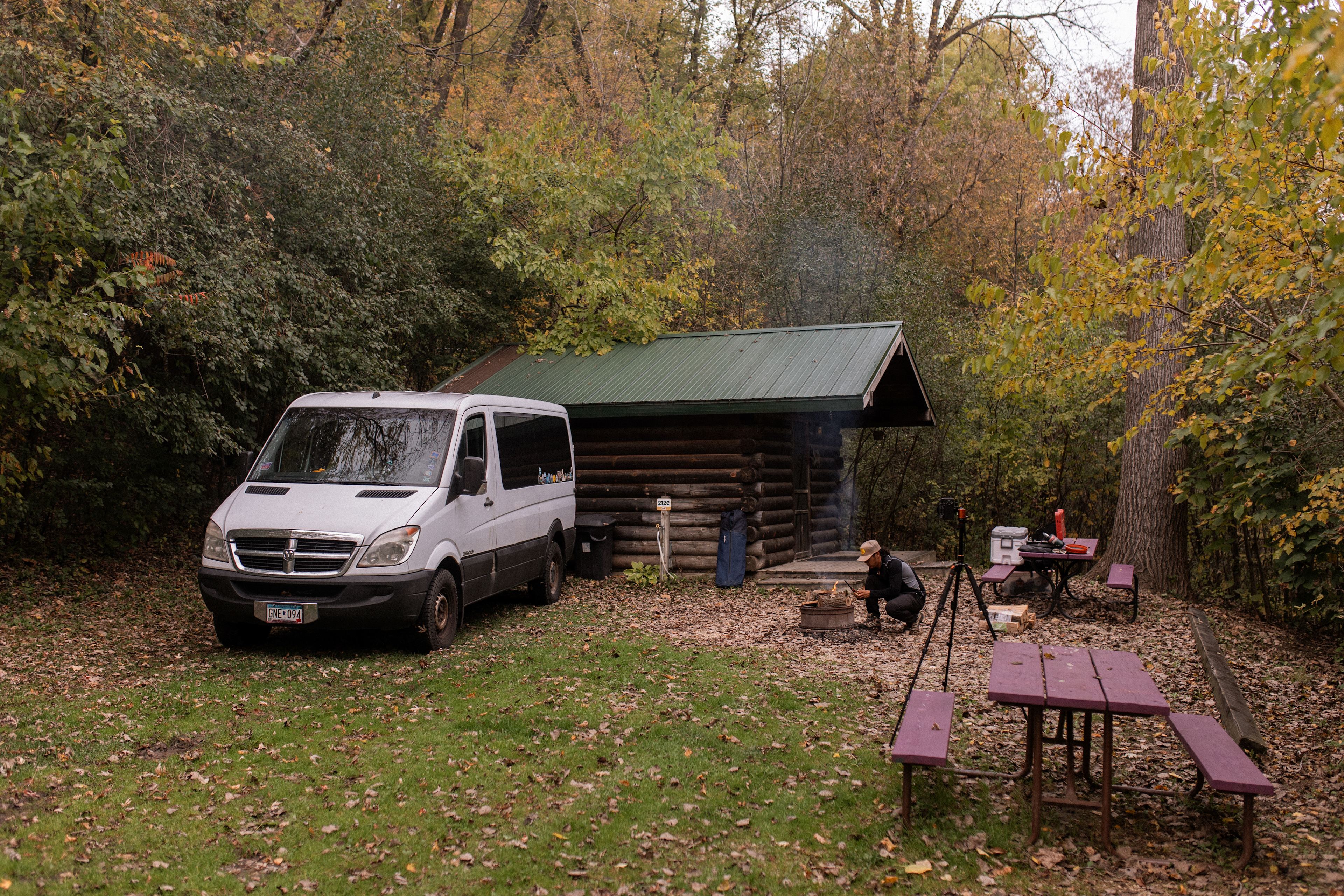 The campsite had plenty of room to park. 