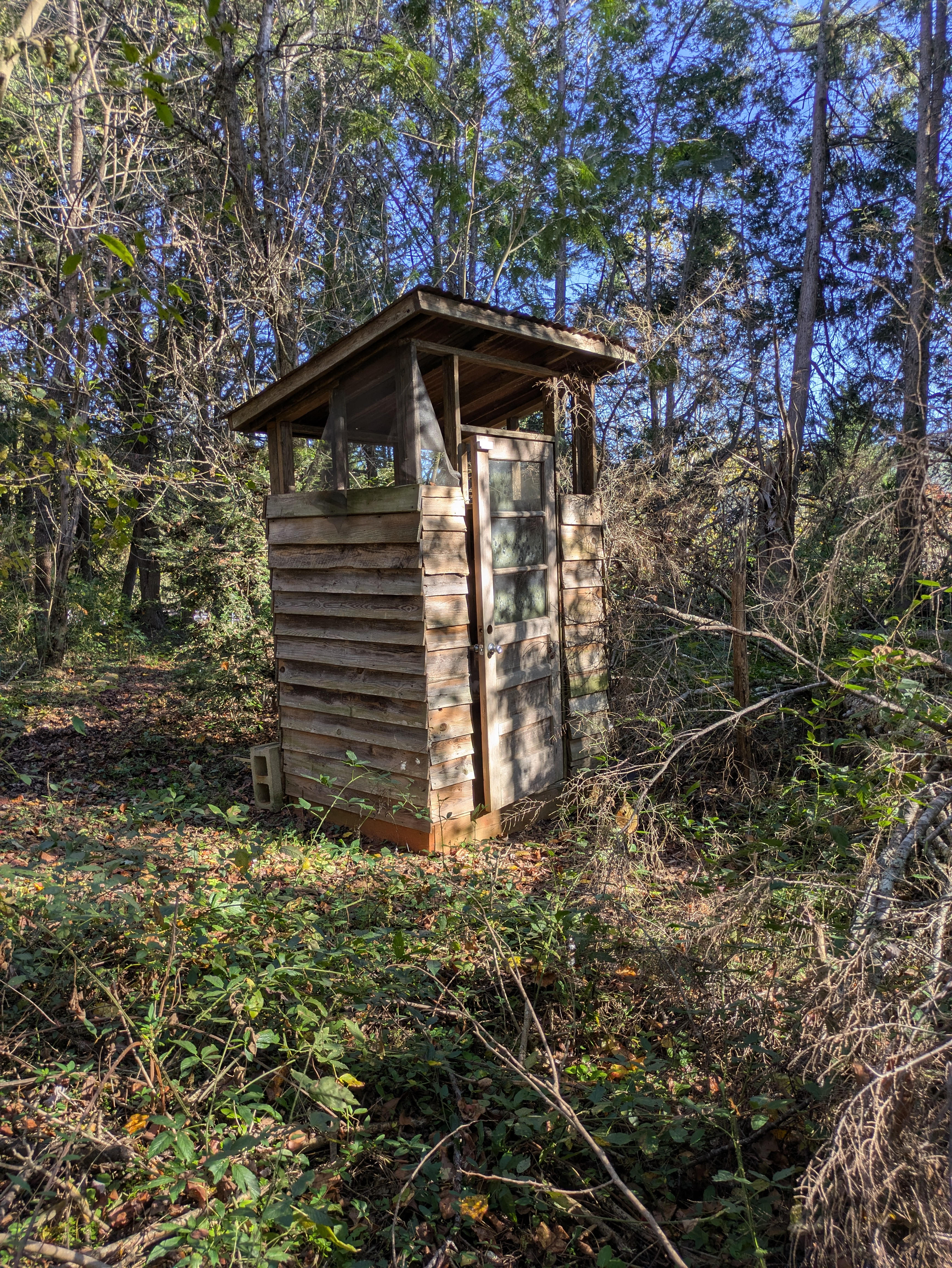 outhouse is a short walk from the campsite on established trail