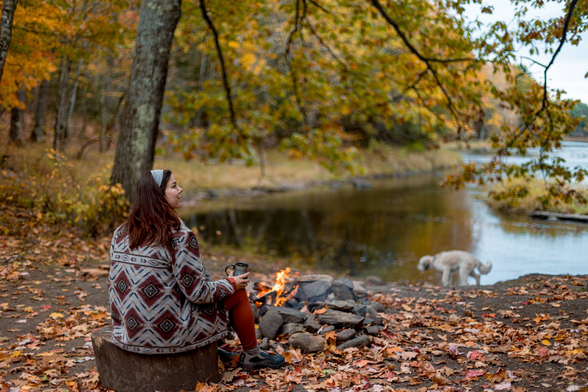 Enjoy a waterfront fire