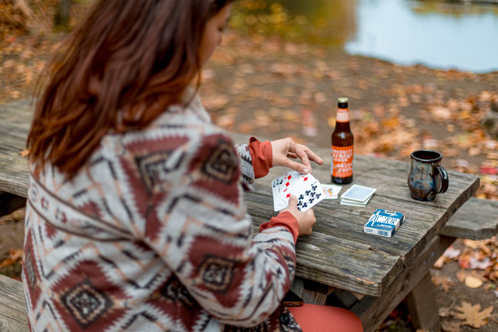 The picnic table makes for a perfect spot to play some games or enjoy a meal