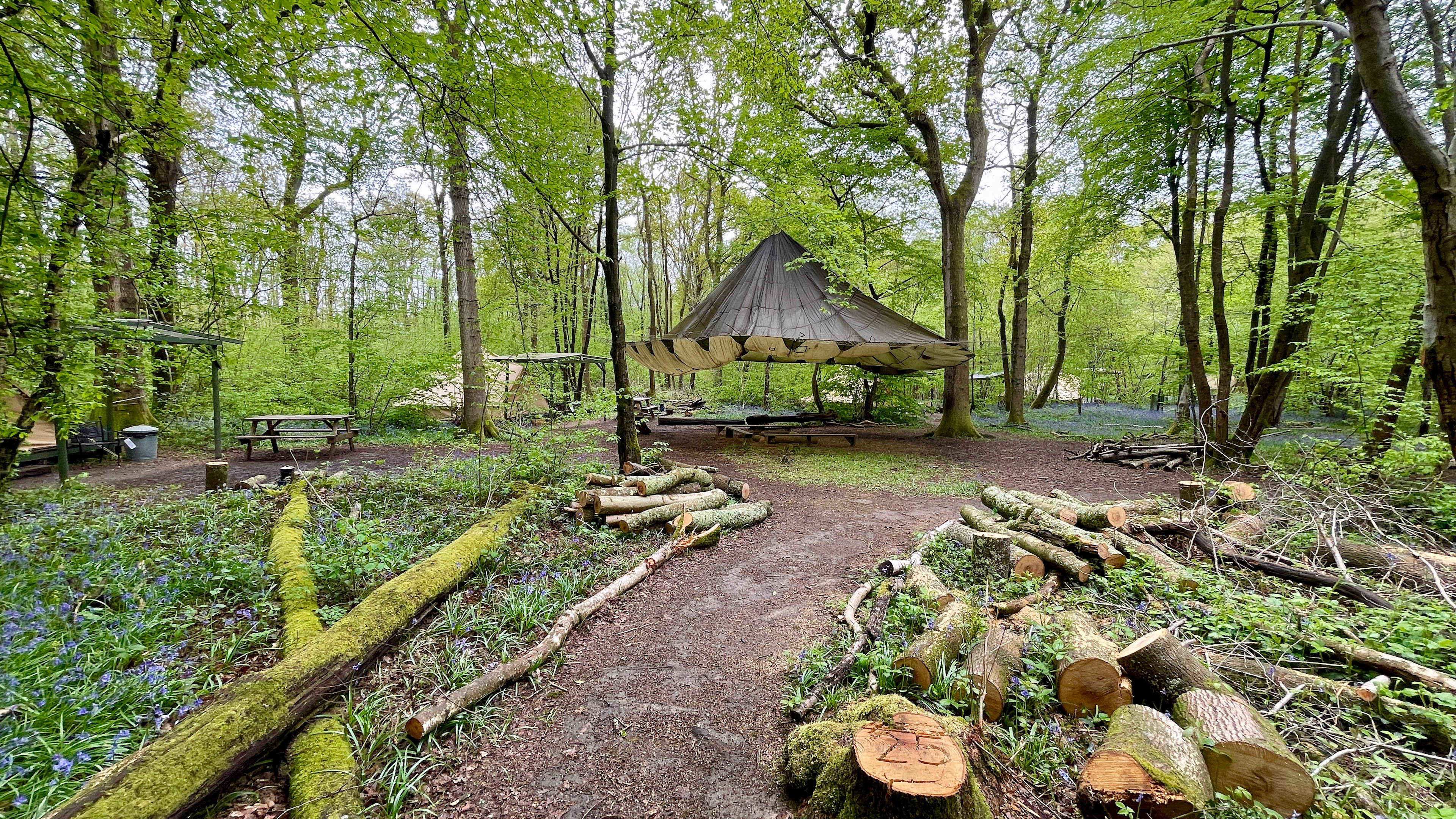 Parachute Firepit Area