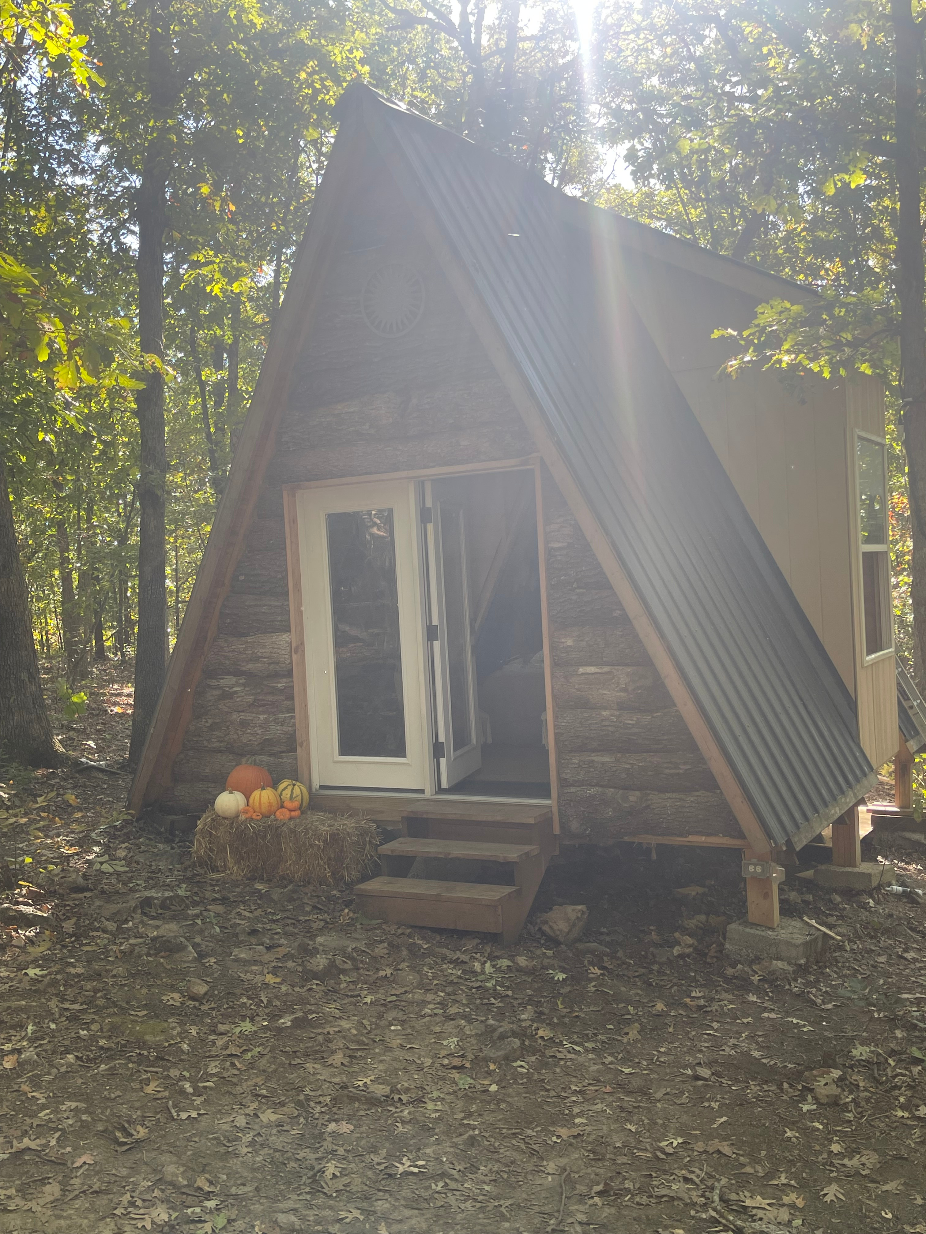 Tiny off grid A frame in the woods