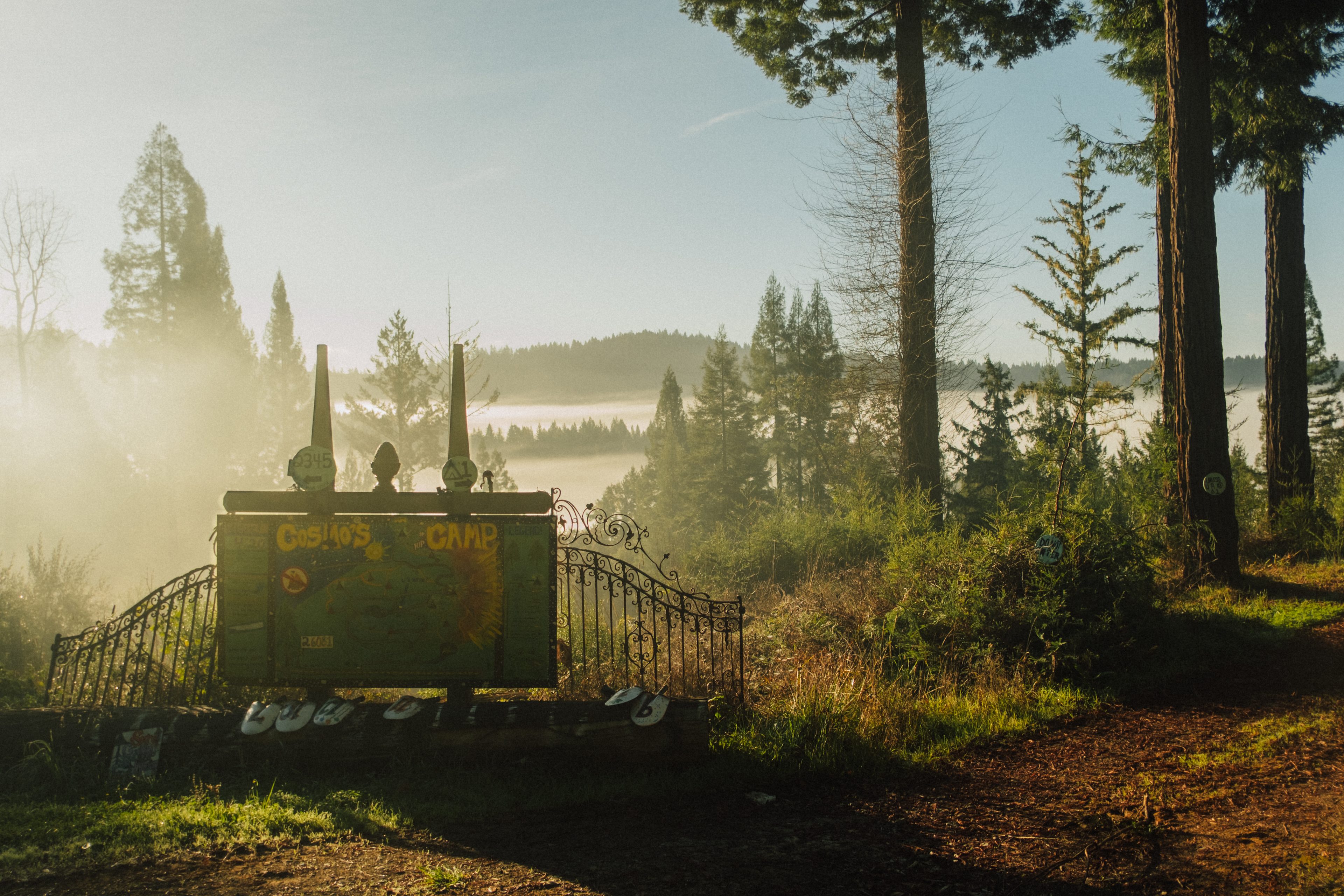 the entrance sign before making a left to the cabin
