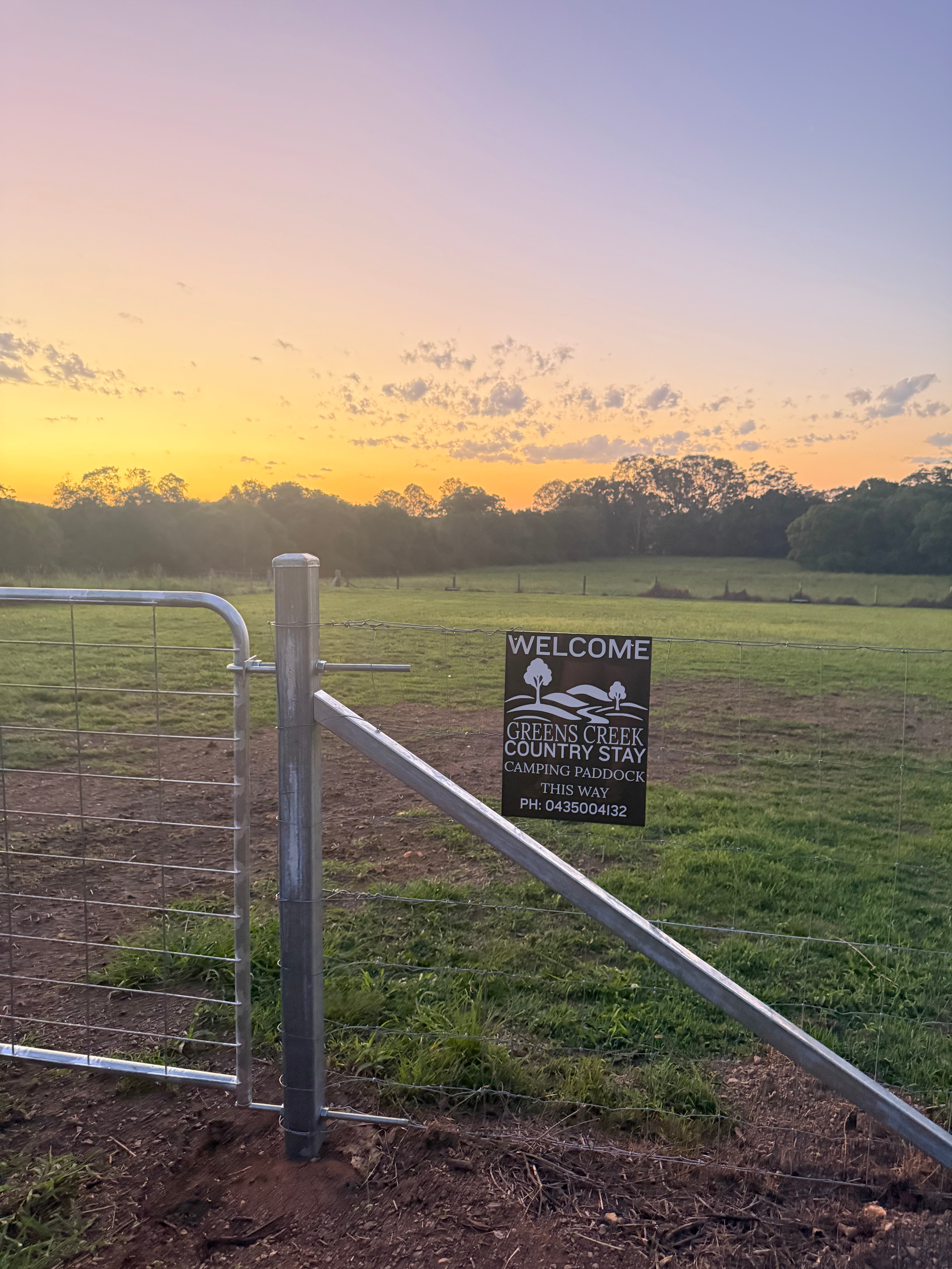 Gate at camping paddock