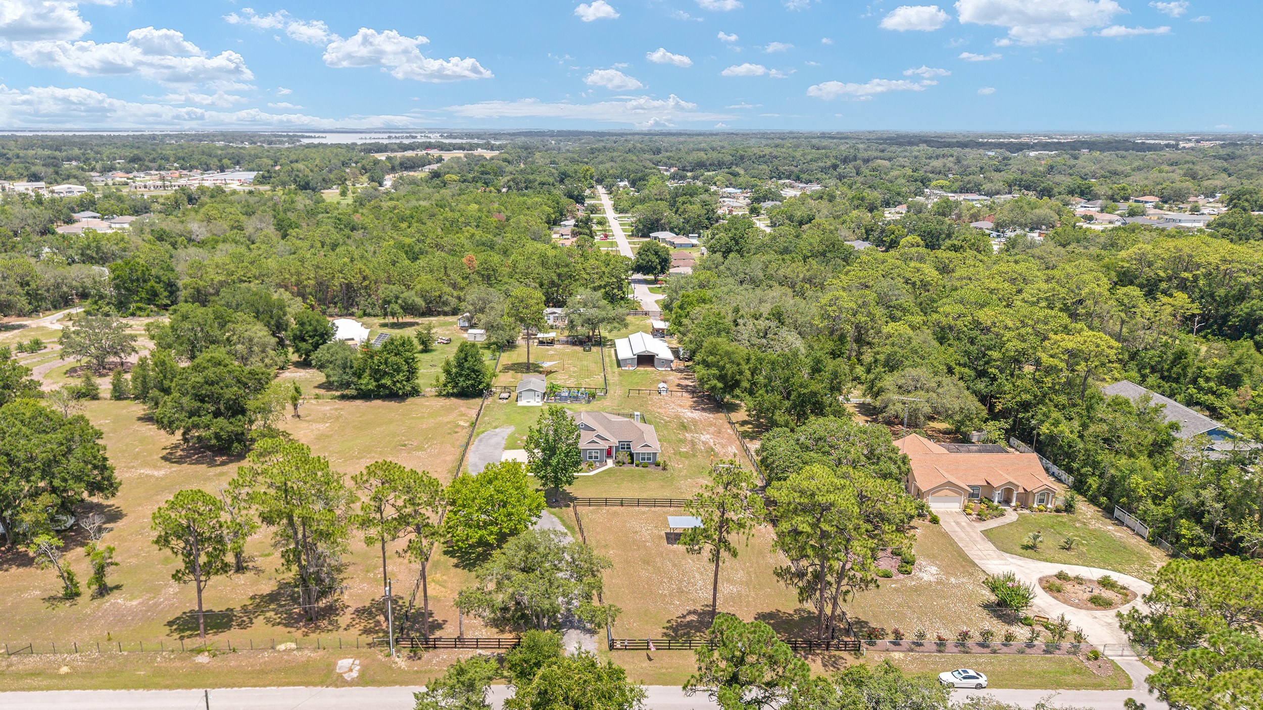 Center of photo is the property from front to back.