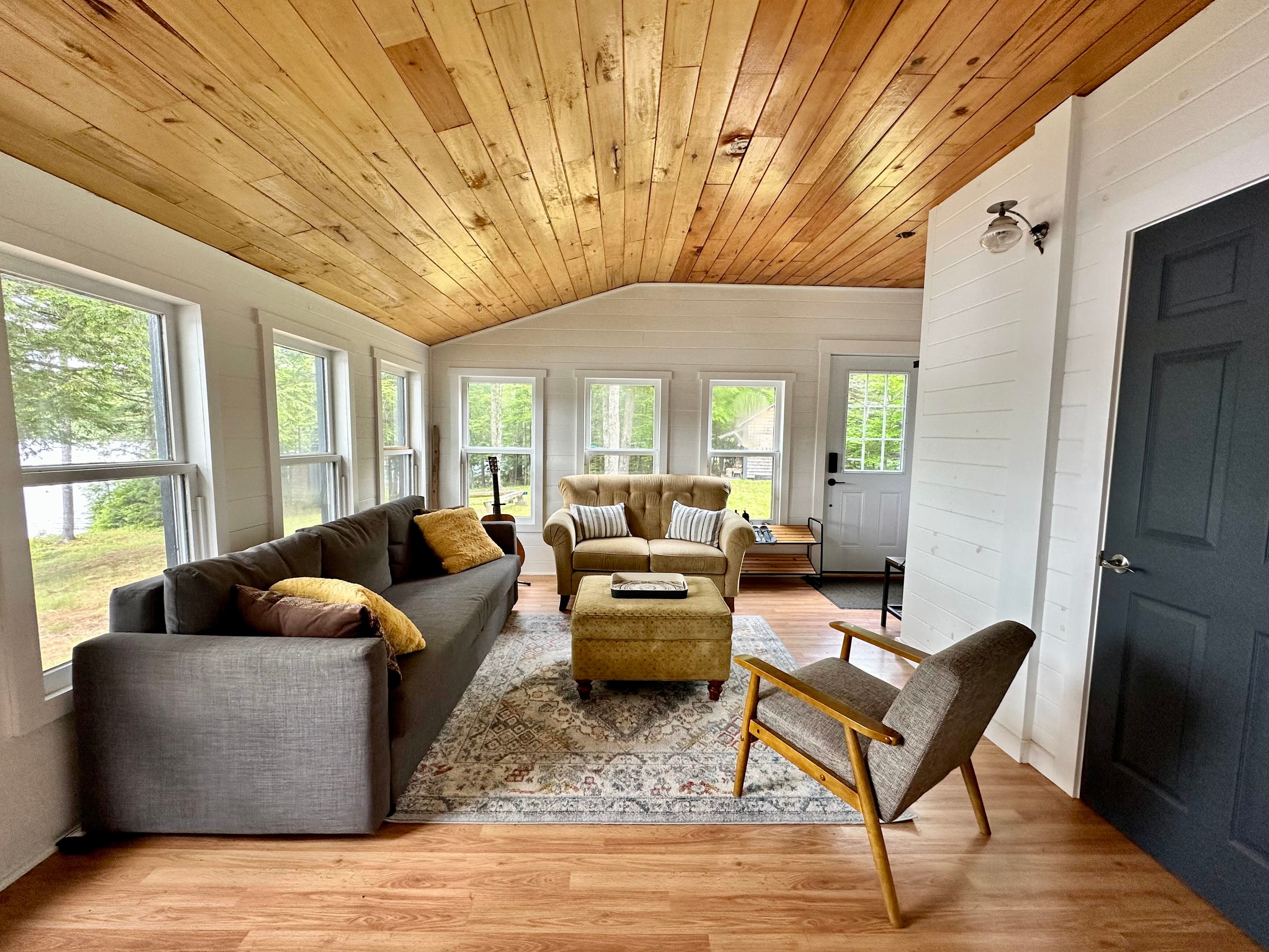Living area has a pullout queen bed. With smart TV.