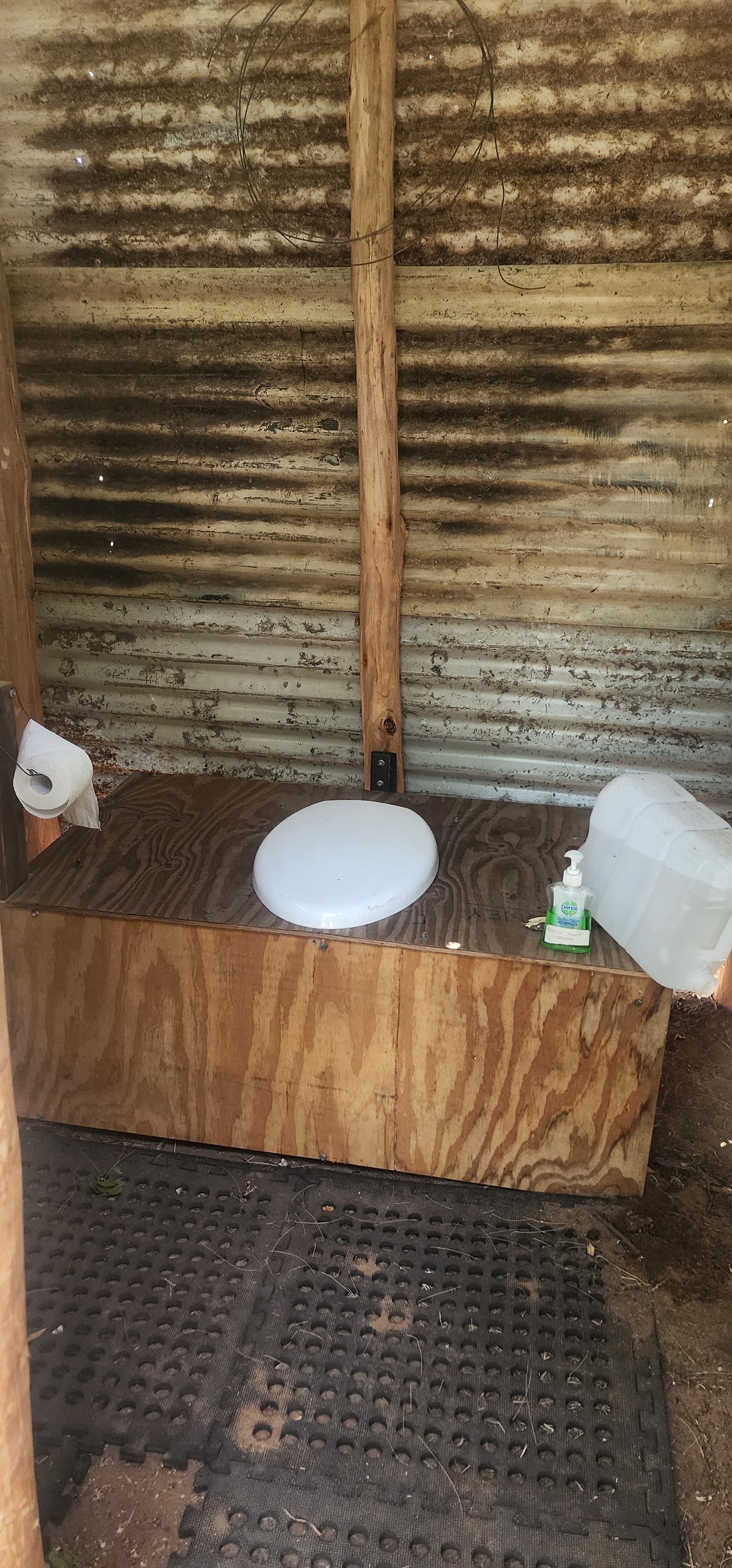 Very clean inside the toilet. Water and soap provided