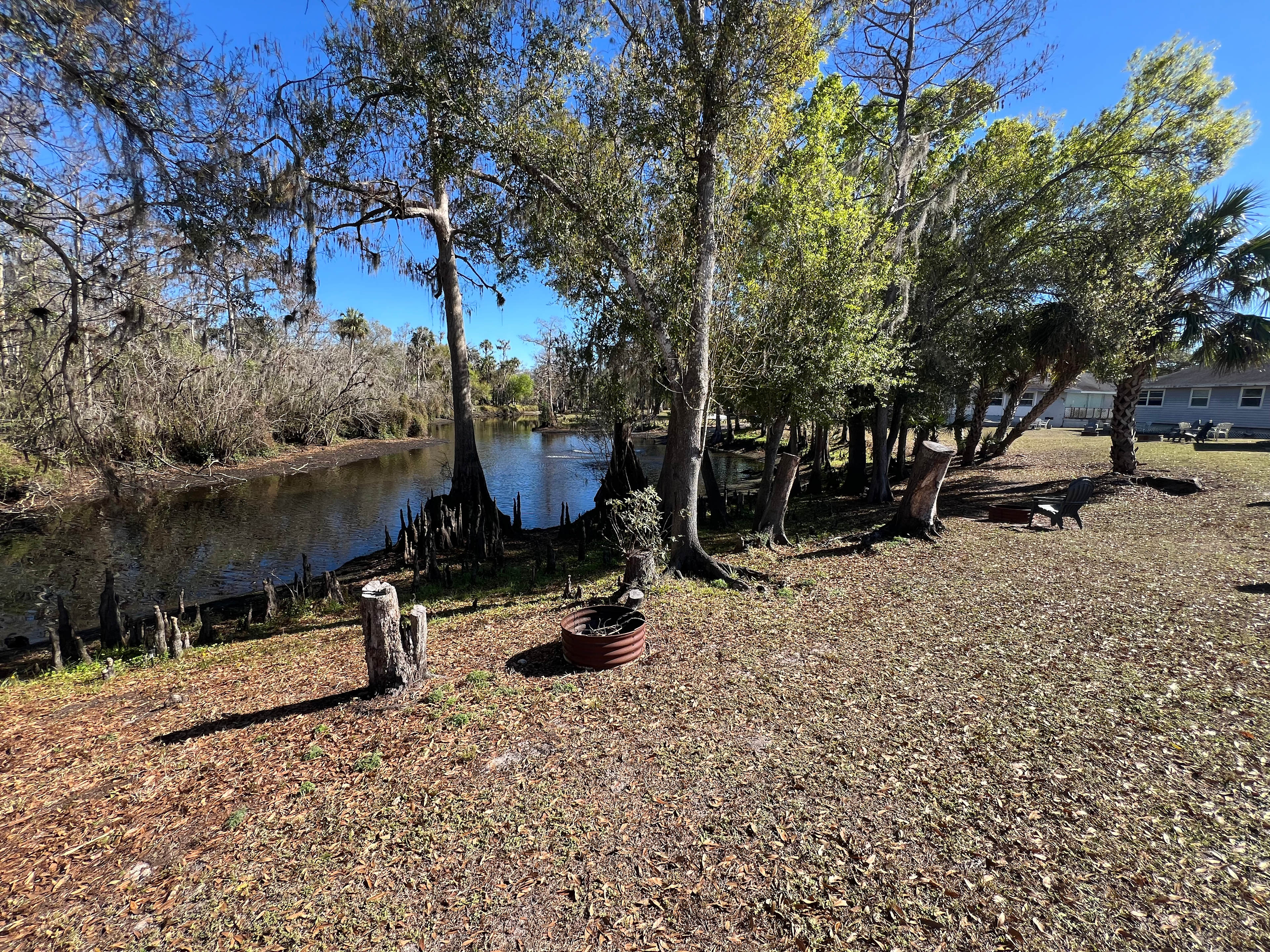 This picture was taken from the rear of the RV site, located directly on the water.  Site also has a fire pit 