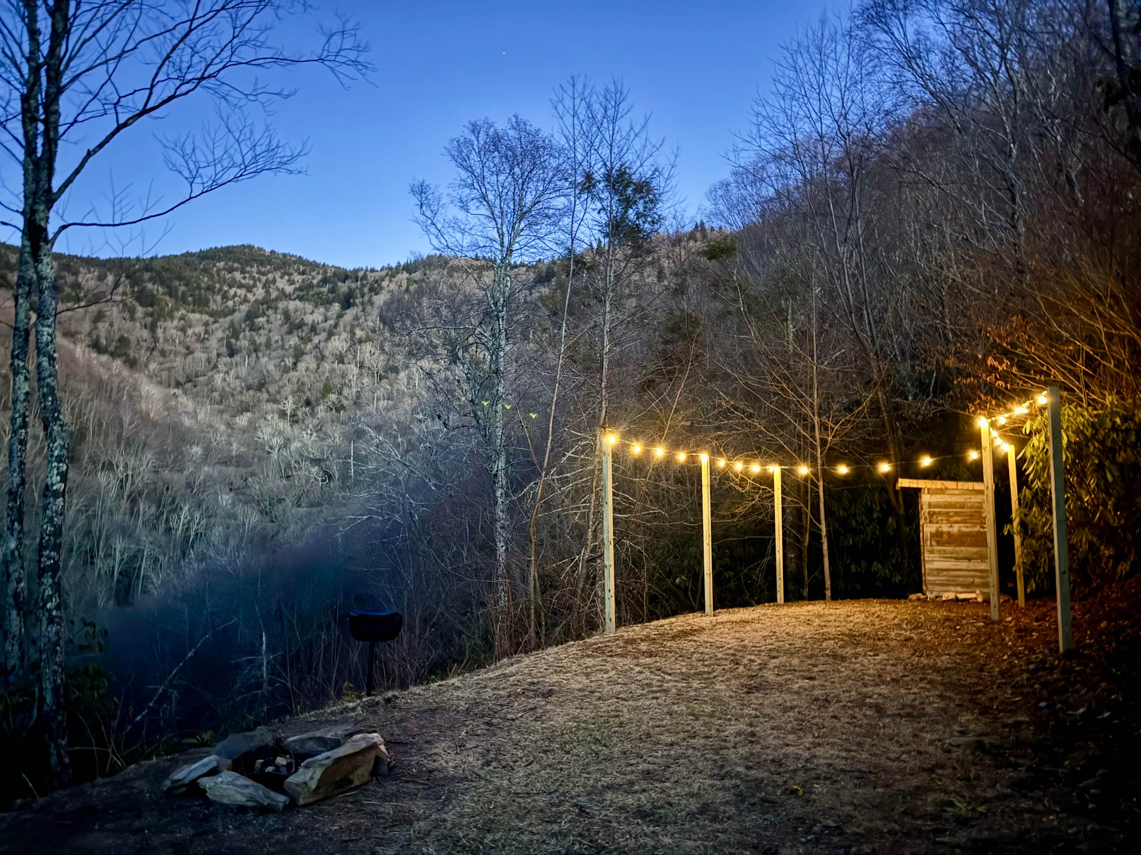 The campsite has a direct view of Waterrock Knob (top left corner). There is plenty of space to spread out and enjoy a quiet getaway!