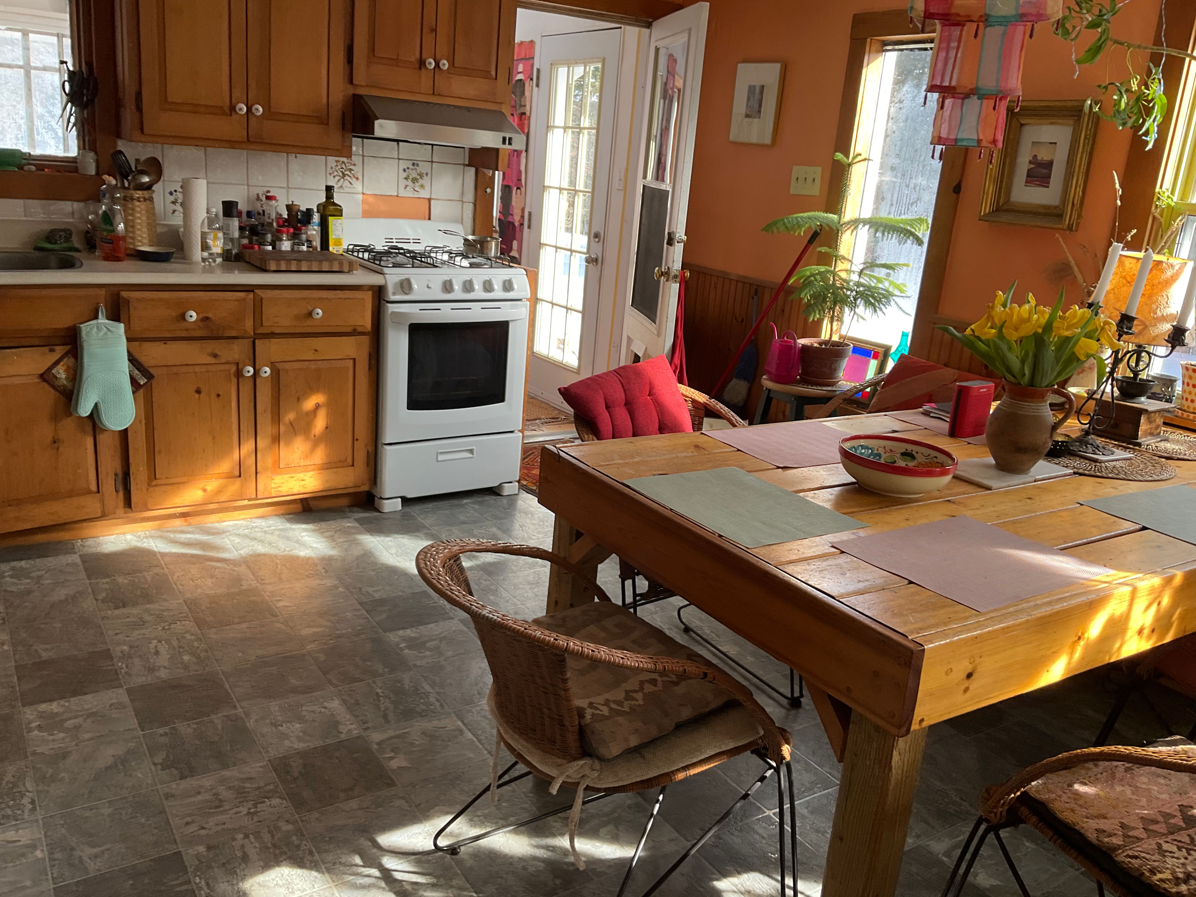 Kitchen and dining area in main house