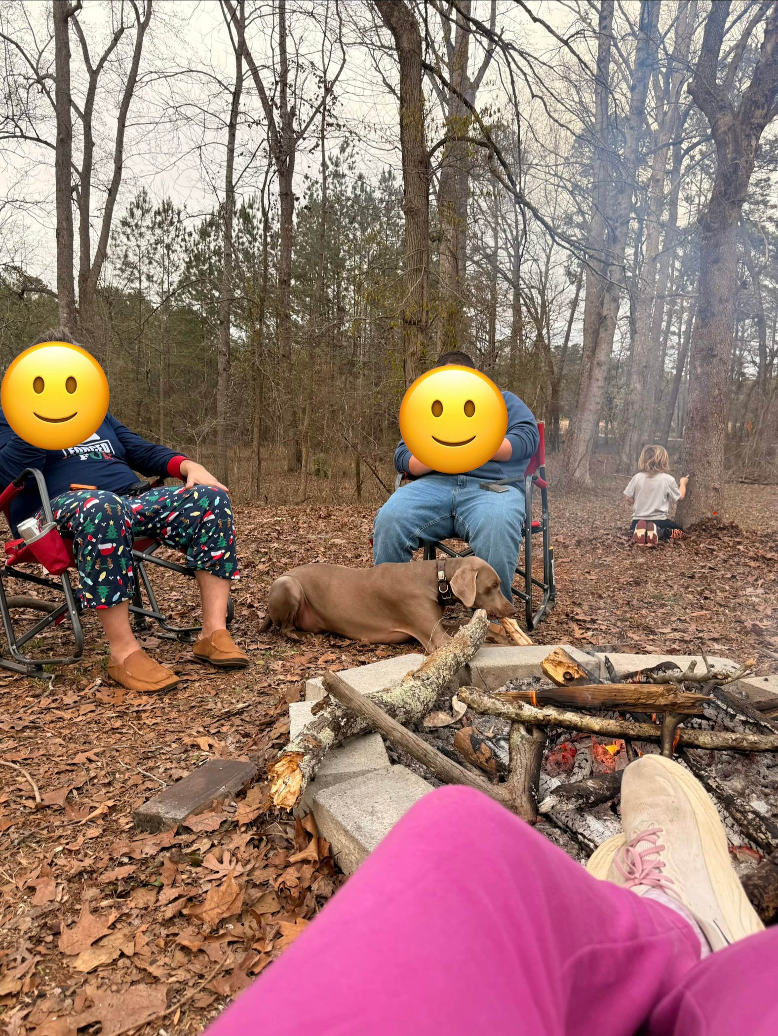 Enjoying the fire pit