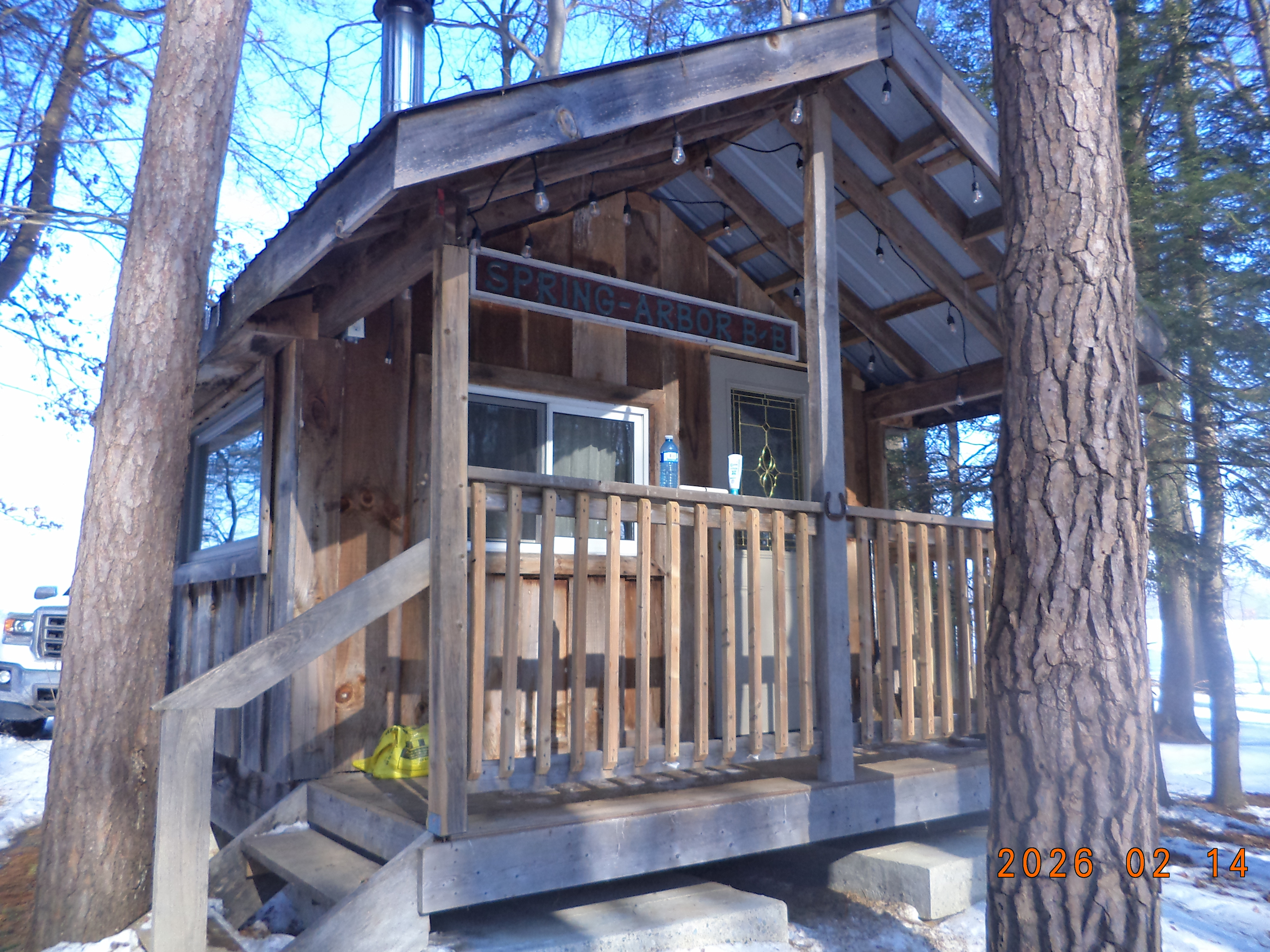 Outside of the bunkie 