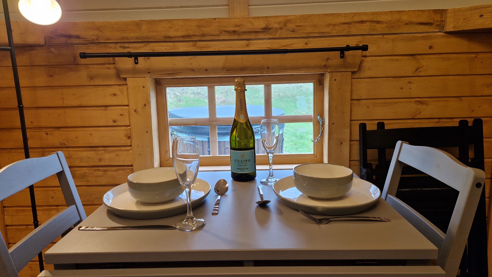 Dining table set for 2. It does extend with 2 more chairs for 2 children