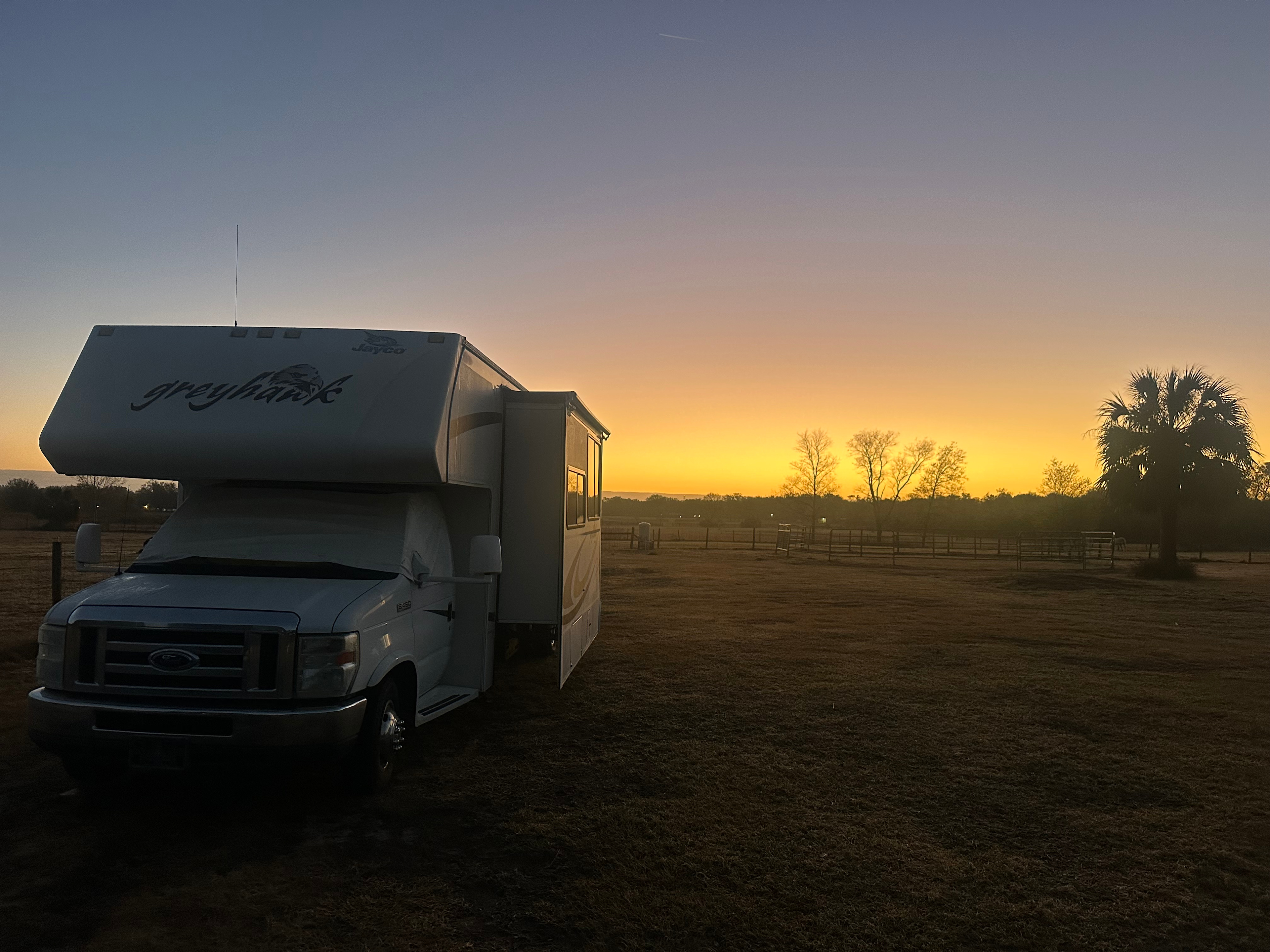 Morning view as the sun arose to the side of the property. 