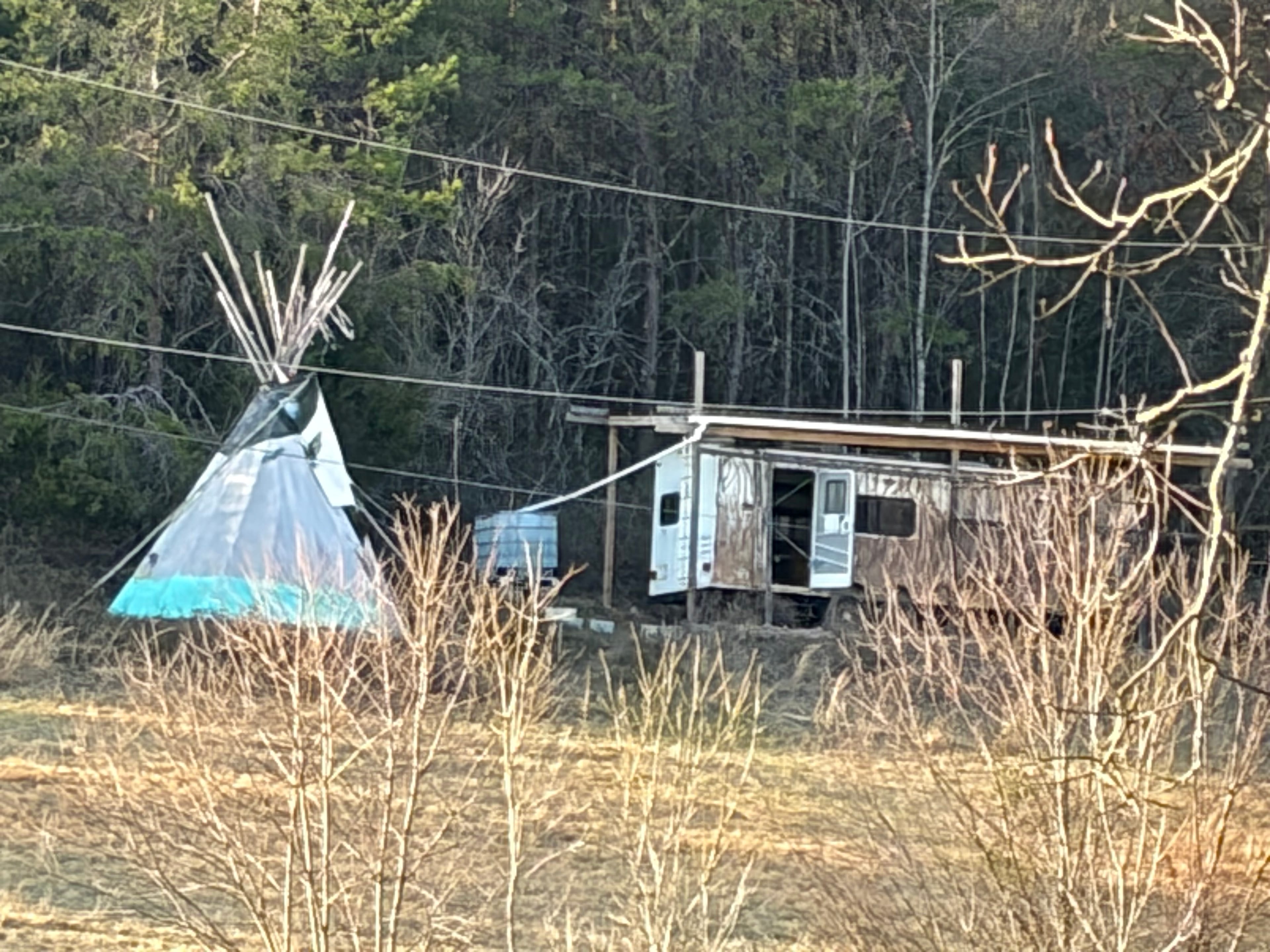 Off grid camper and tipi