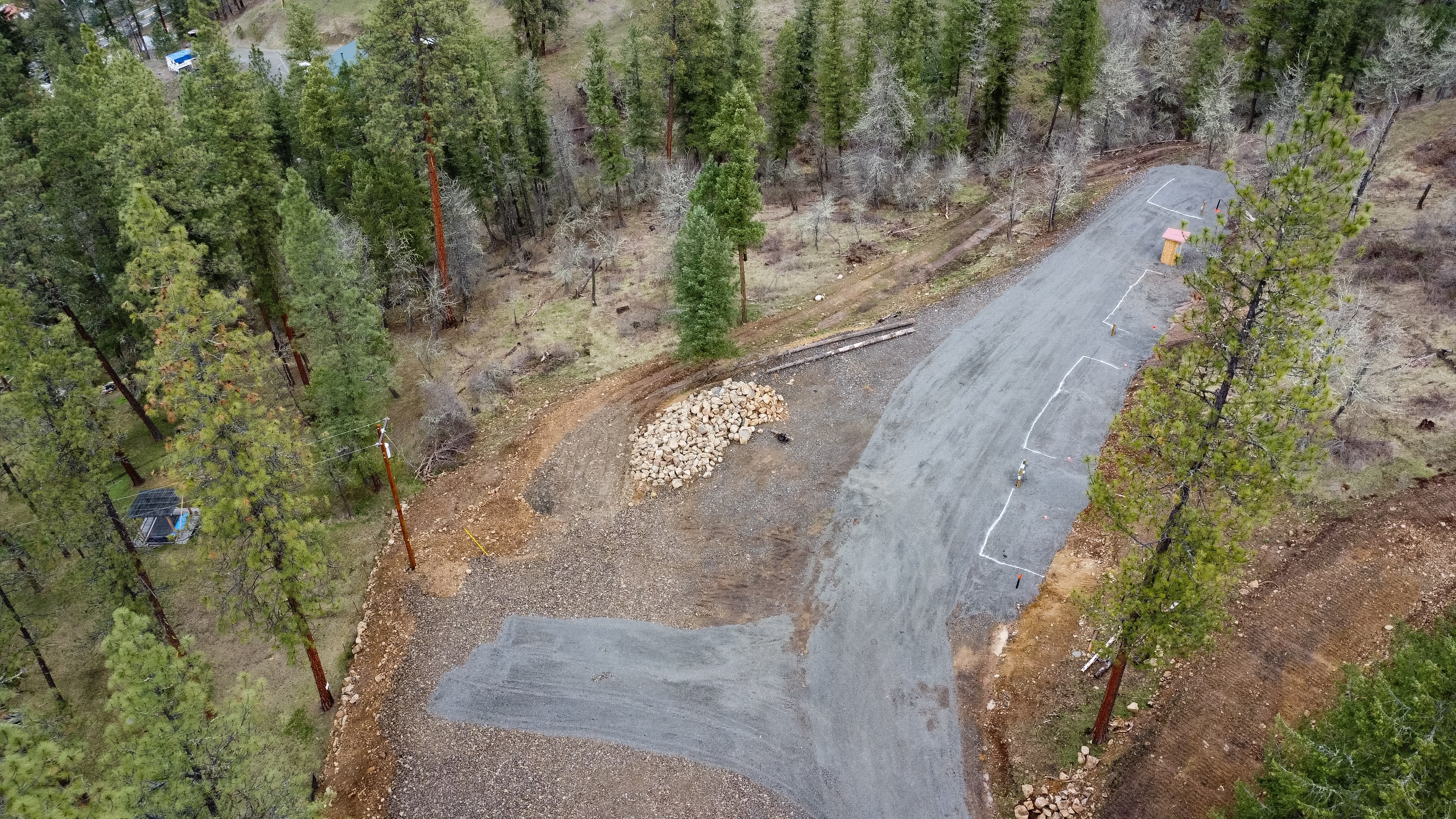 Overhead view of RV sites 