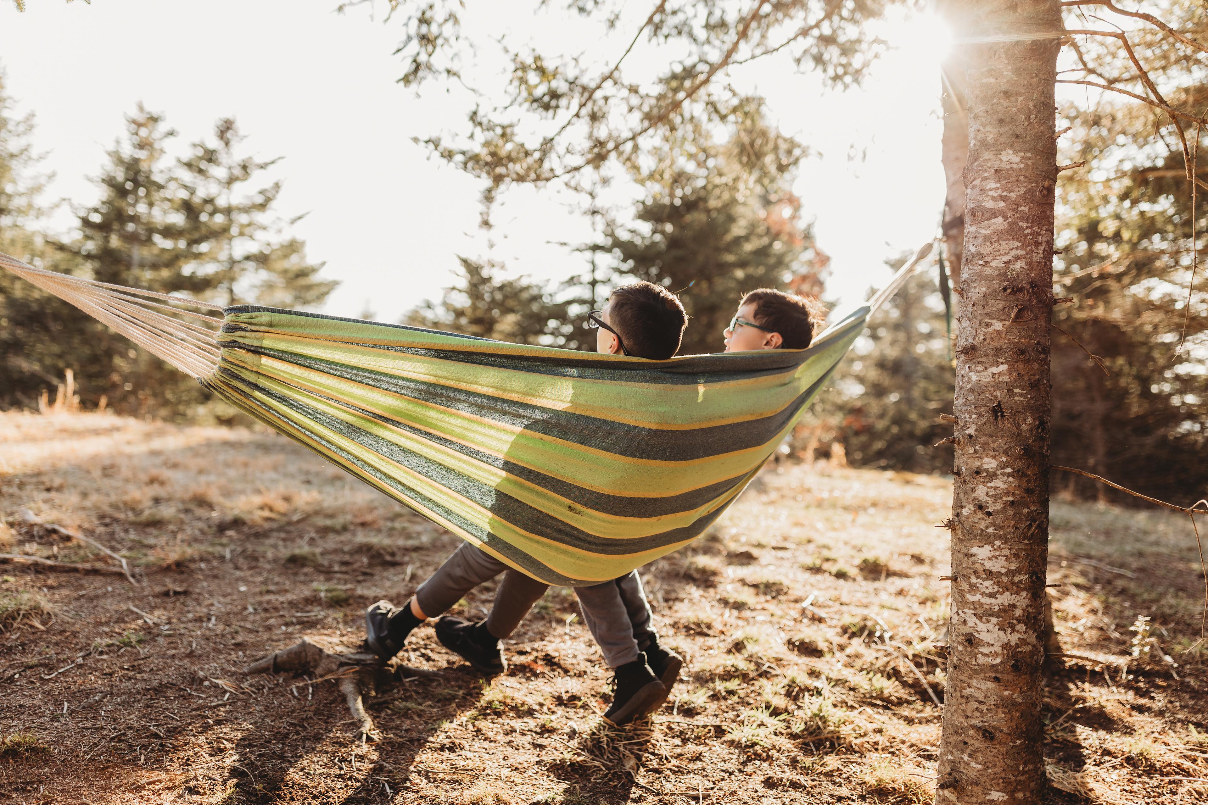 The kids loved playing in the hammock.
