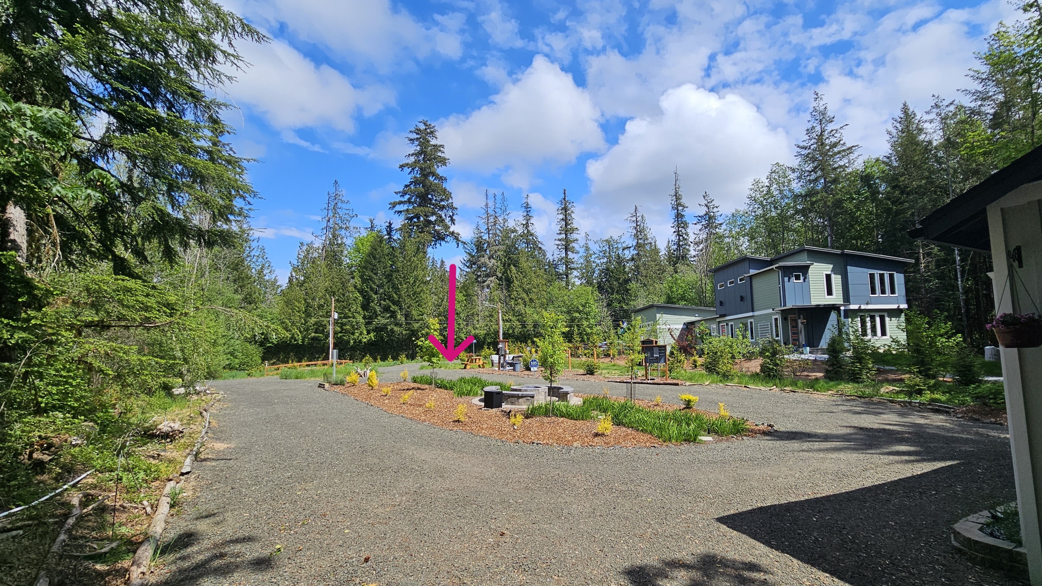 RV Site marked with pink arrow