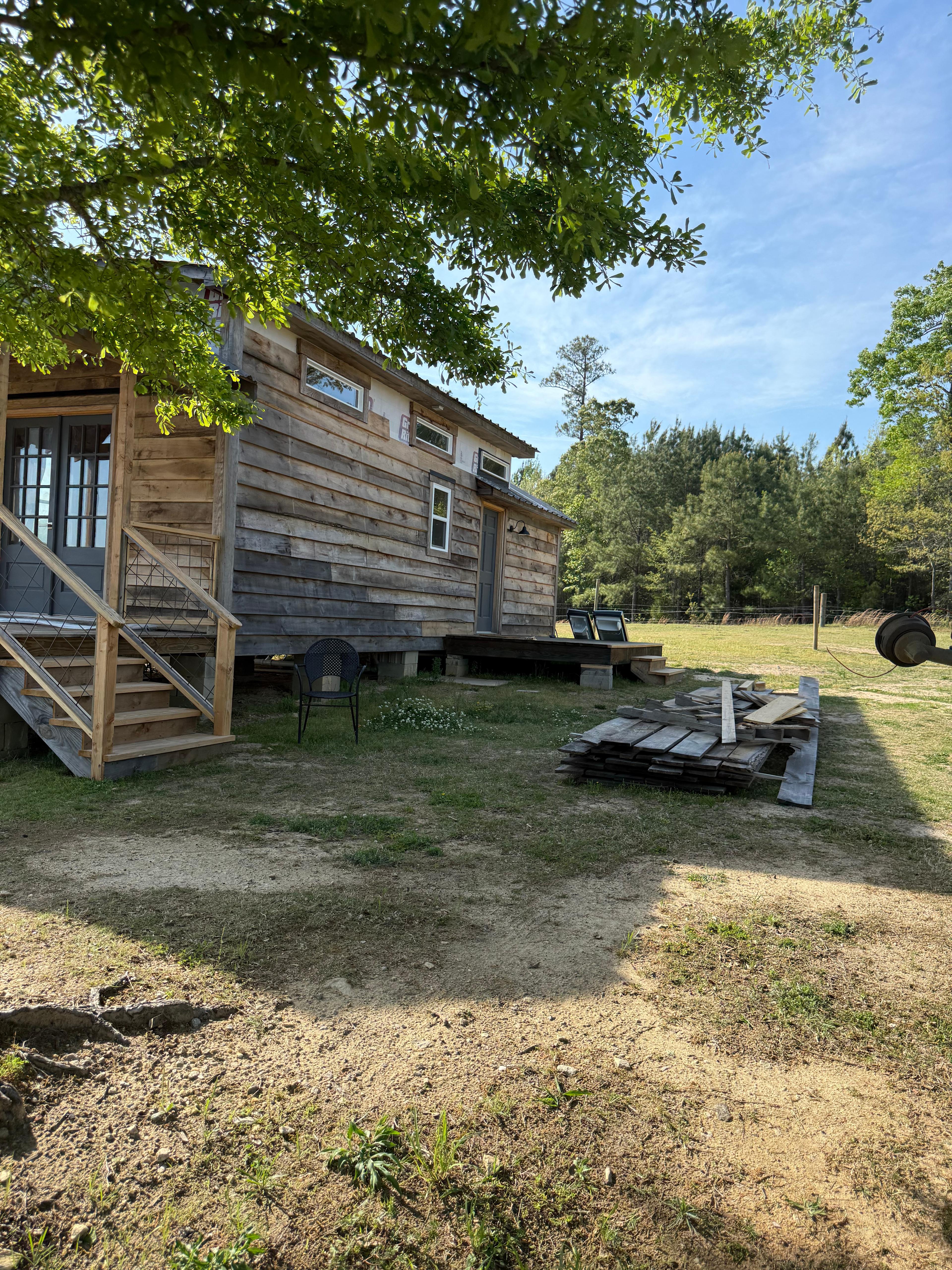 Coming soon! Tiny House Cabin with great view overlooking the pond, hillside, barn and covered bridge.