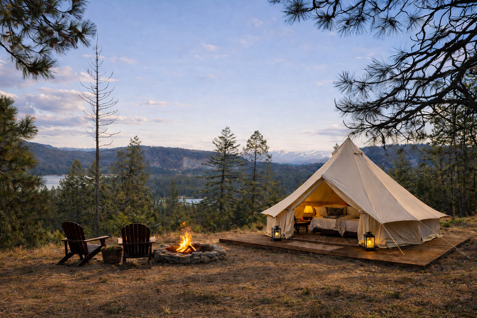 Glamping + Hot Tub Near Sandpoint