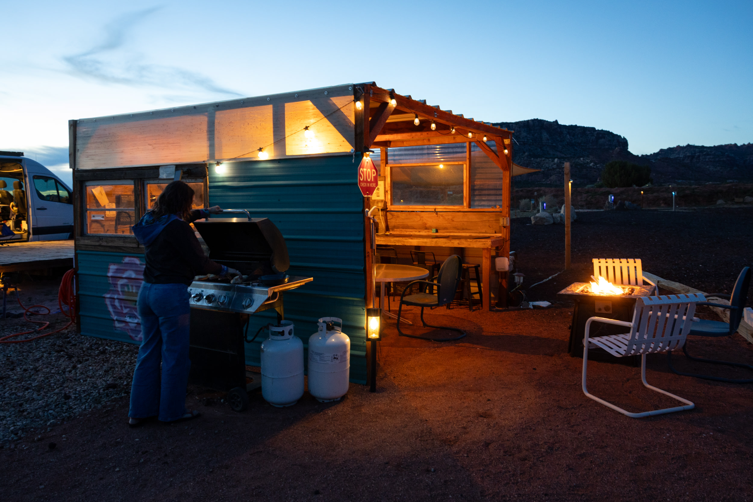 The little kitchen hut had great lights surrounding it