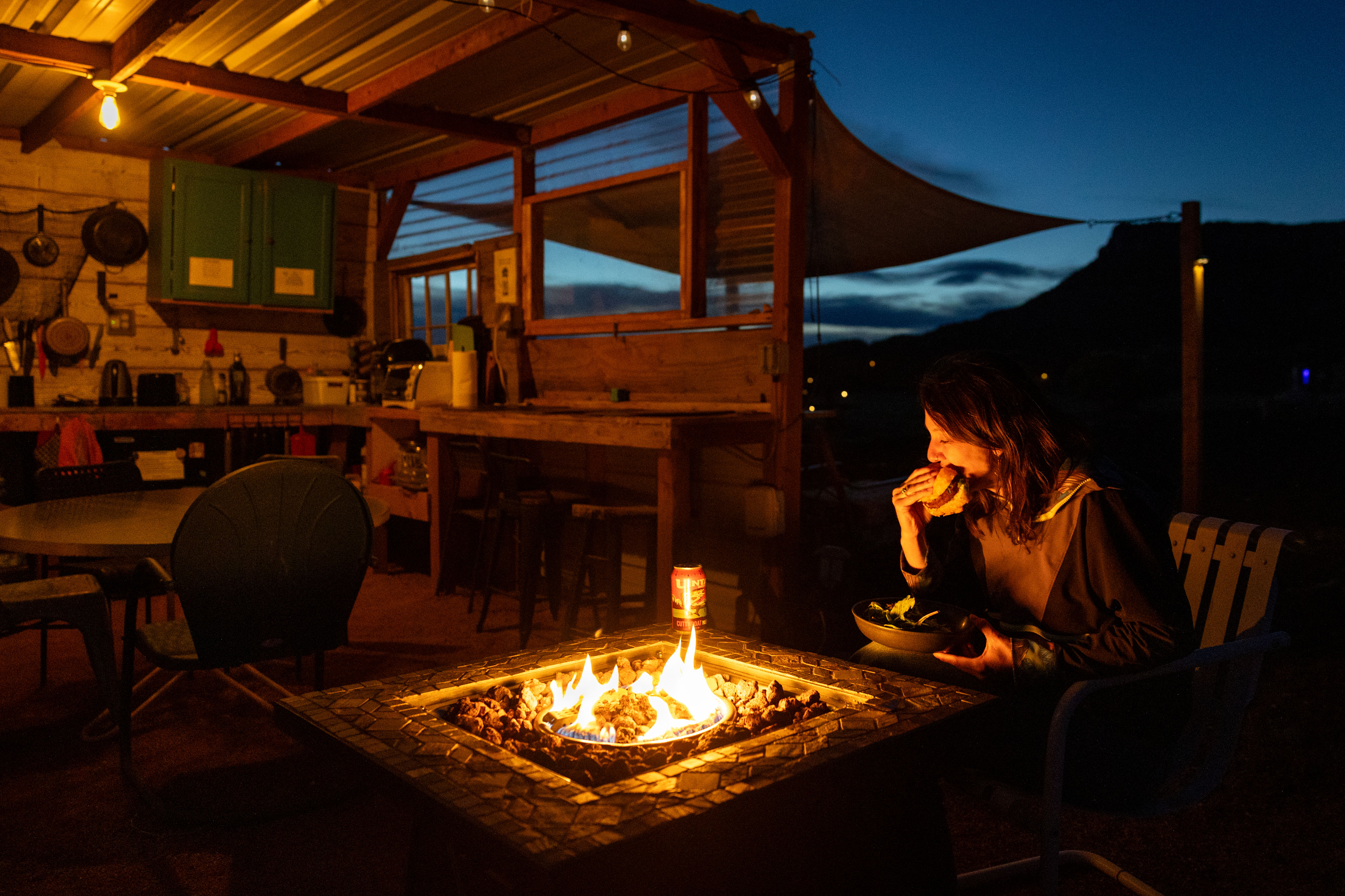 The gas fire pit was so nice to use once the sun went down.