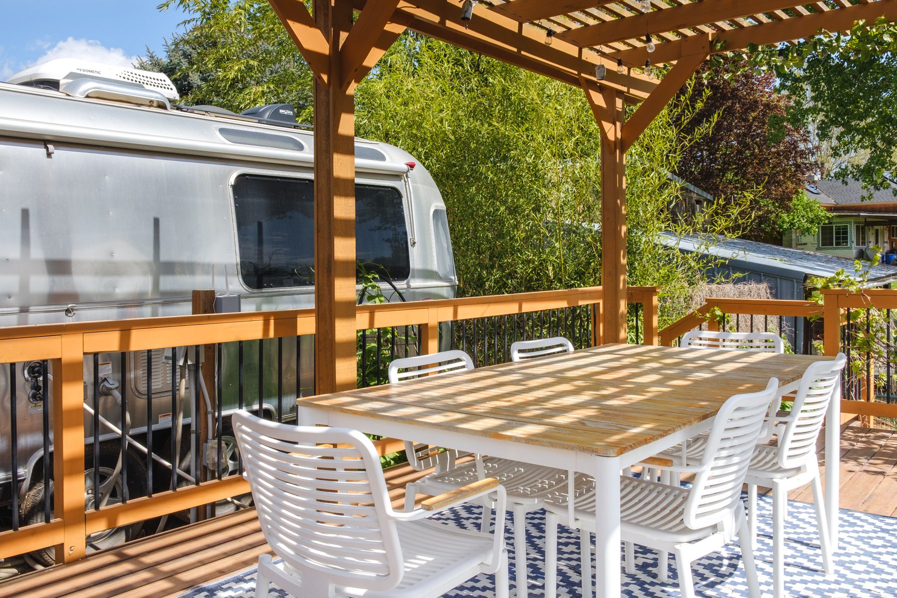 The deck is very private.