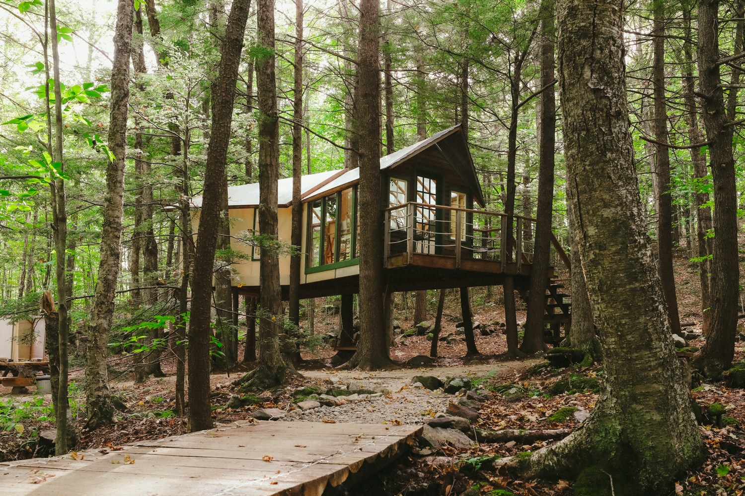 This is our "Hemlock Hideout" glamping treehouse