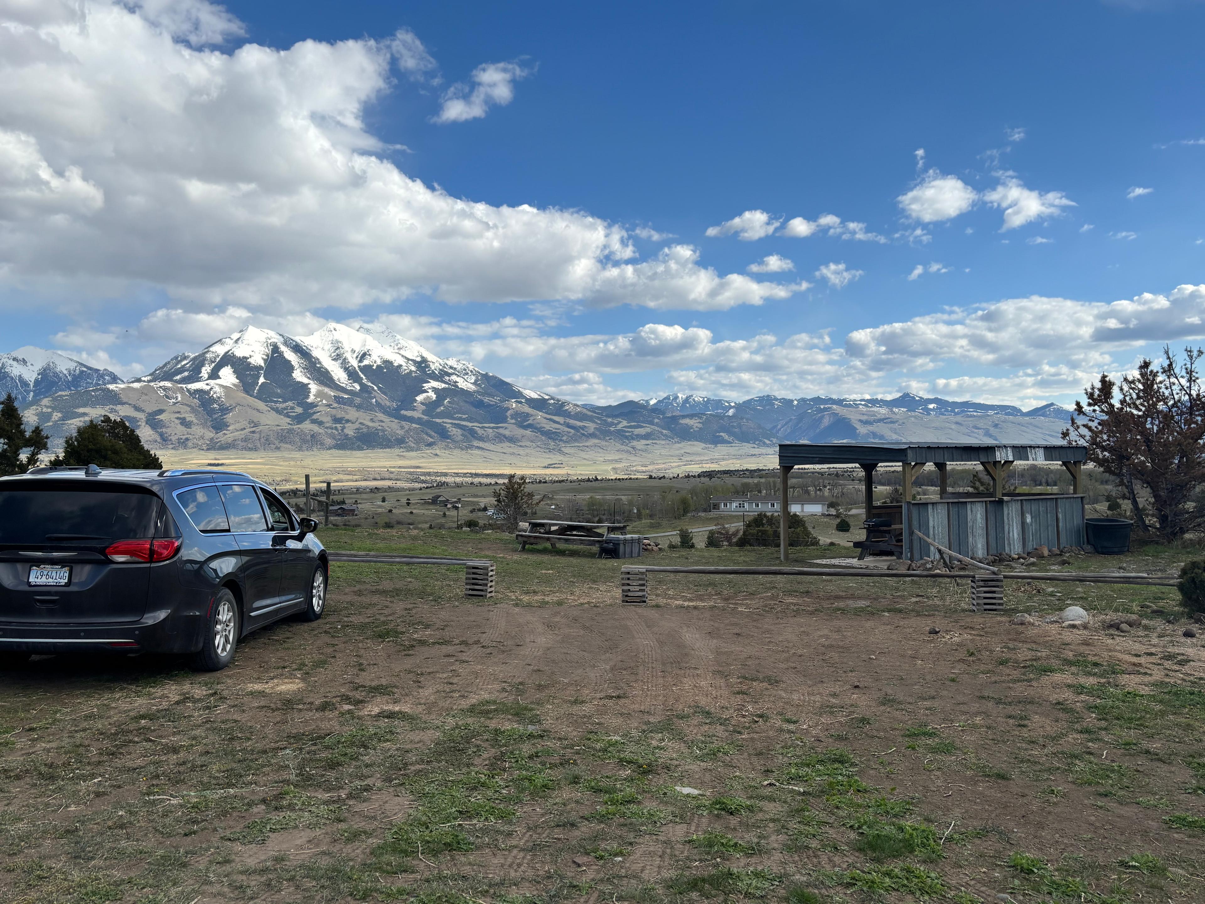 This campsite has beautiful views of Emigrant Peak! 