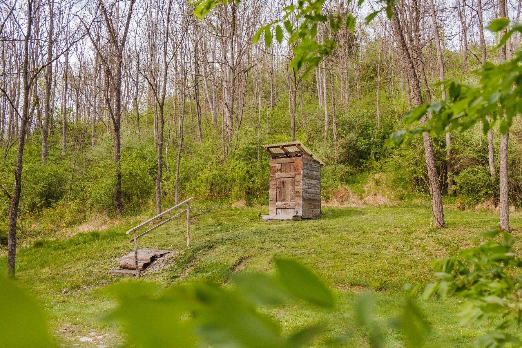 The outhouse is just few steps from the cabin