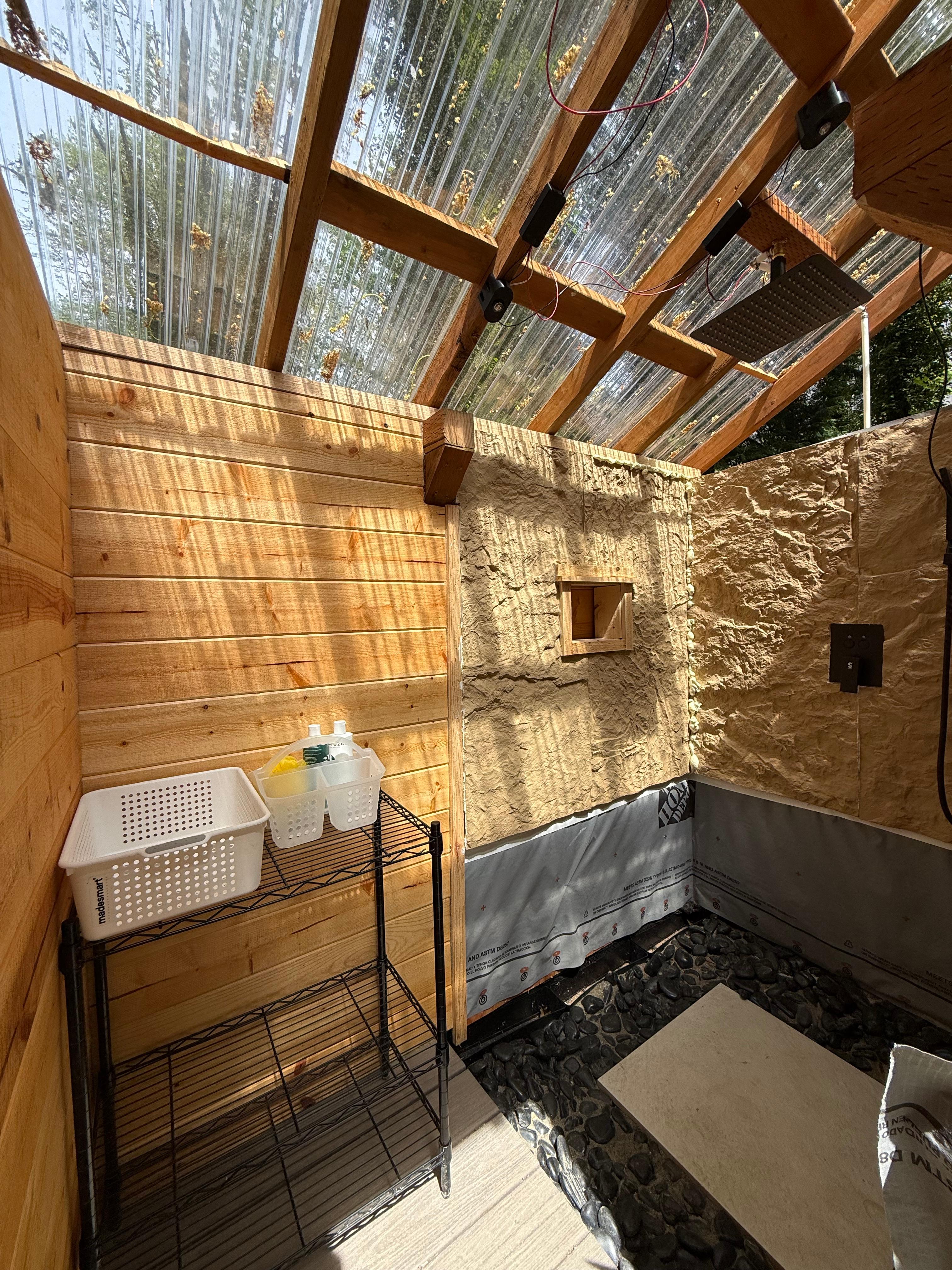 Outdoor shower.