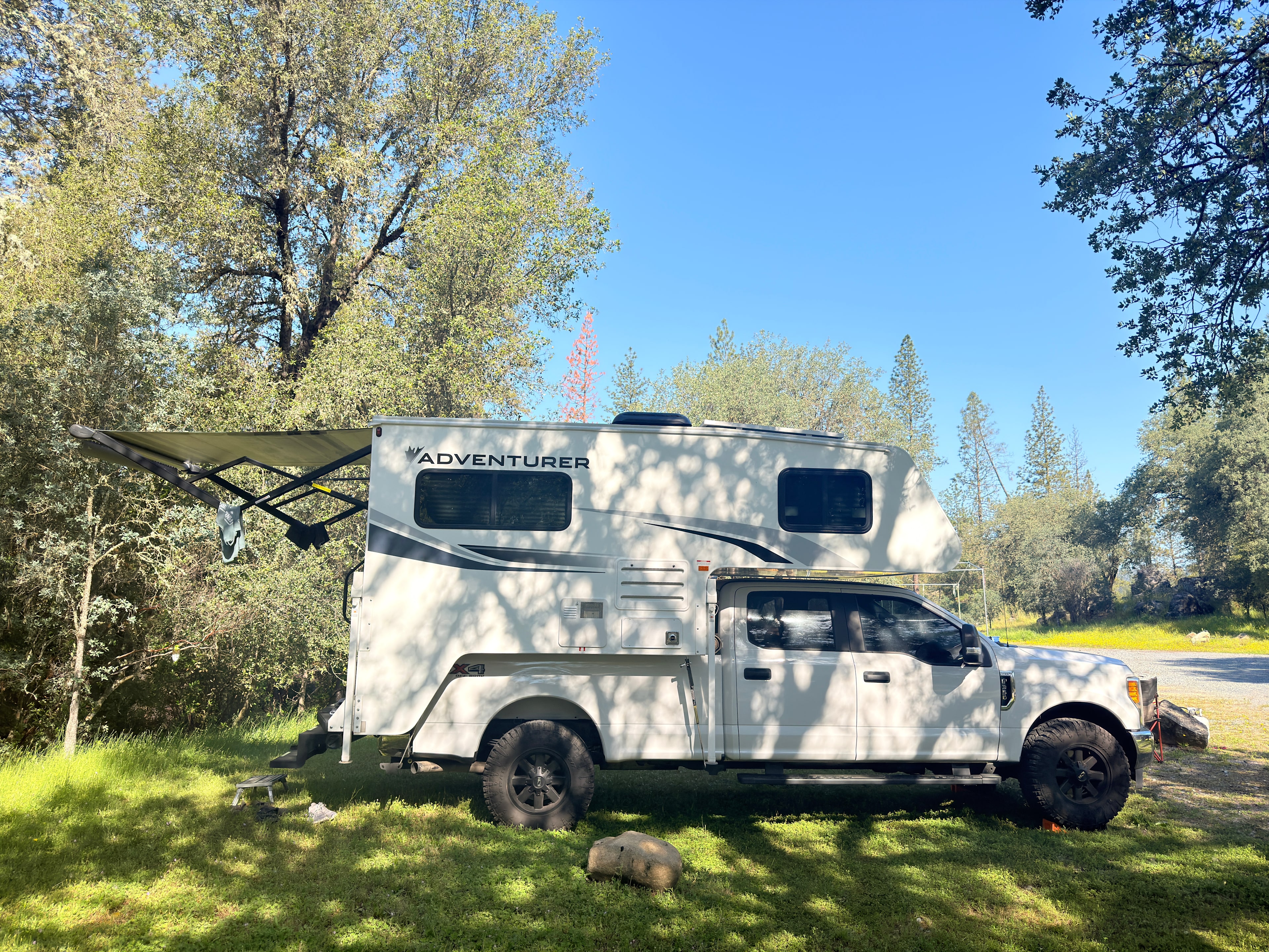 Site 3 was pretty level and fit our 25 ft camper, could probably fit a 30ish foot trailer.
