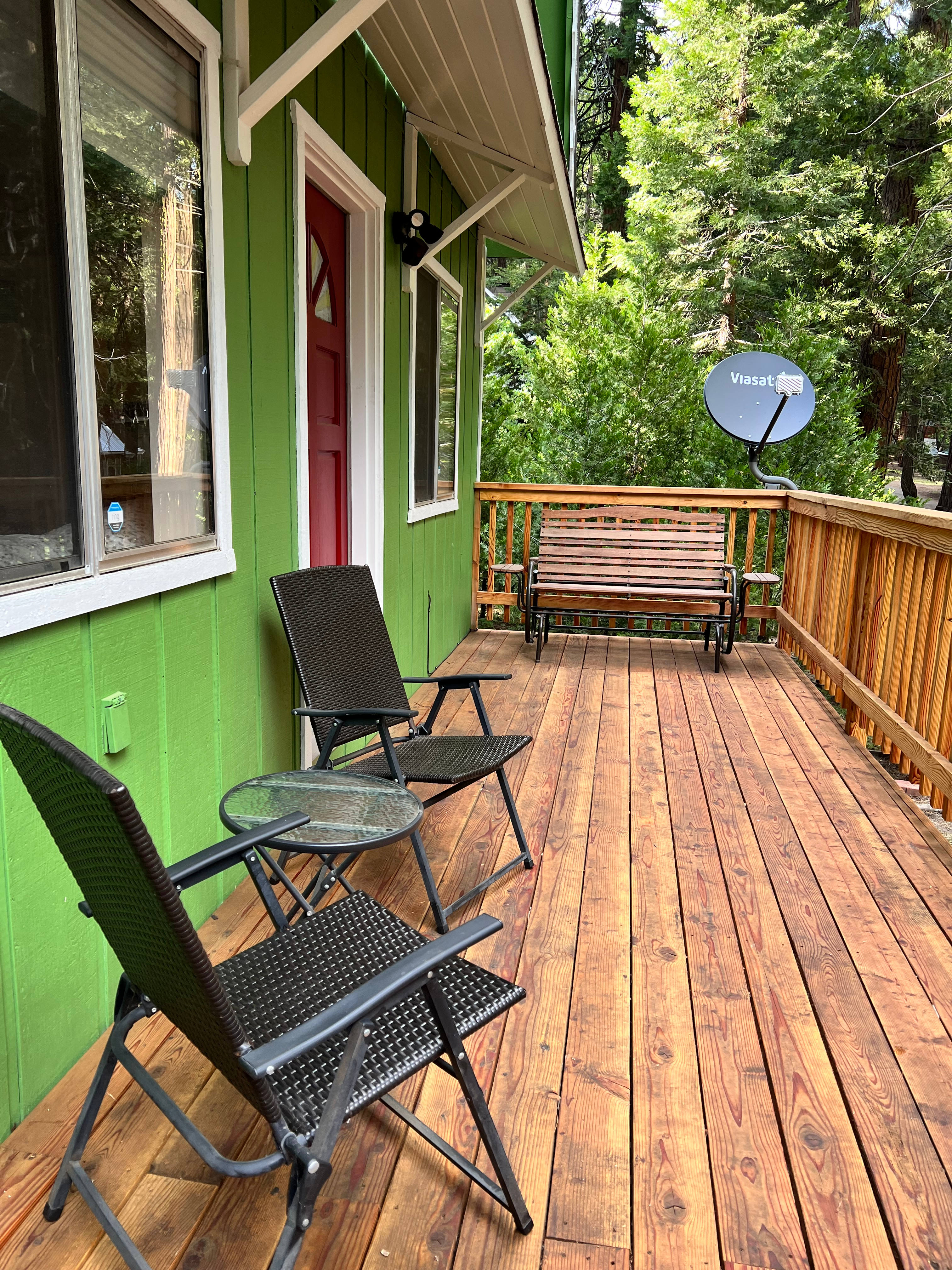 peaceful deck out front