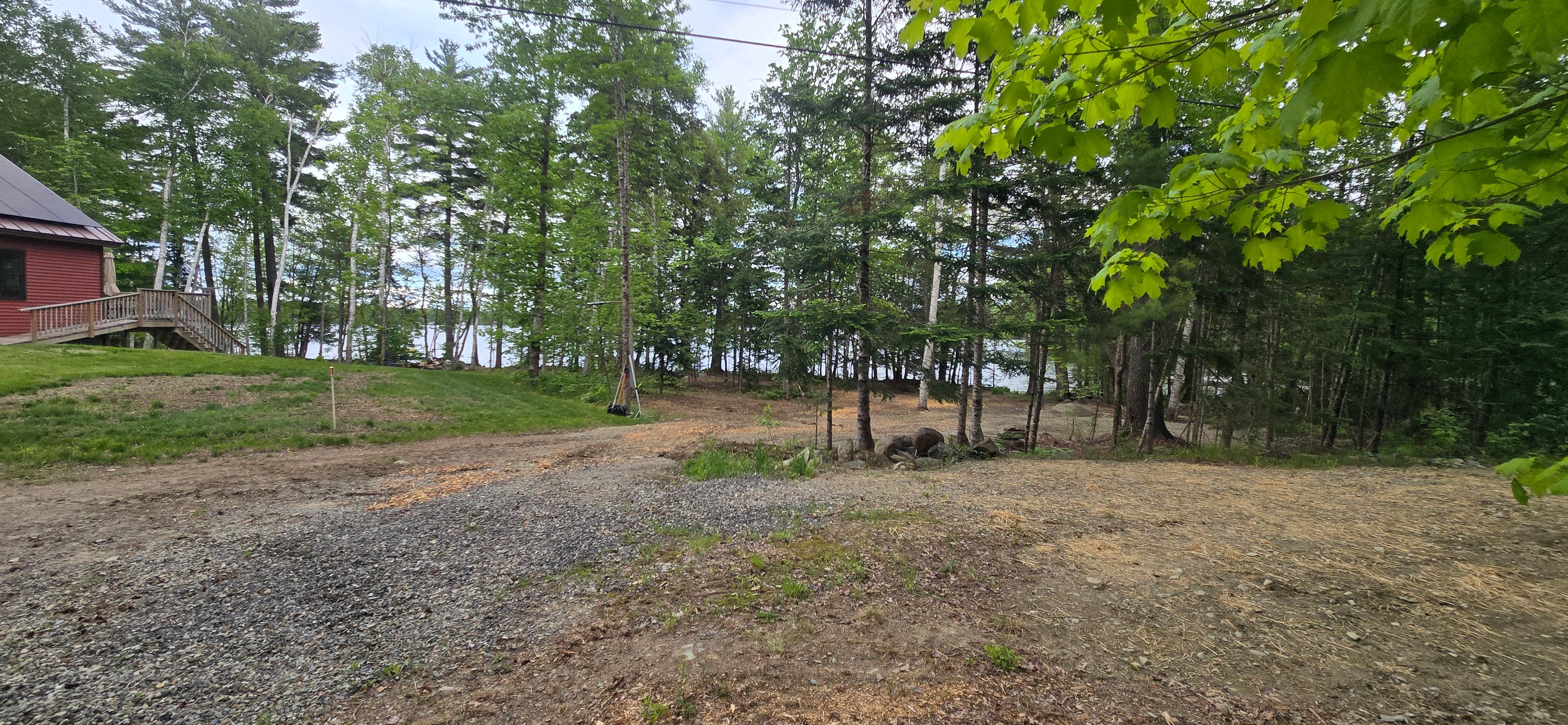 Looking towards water from long flat site.
