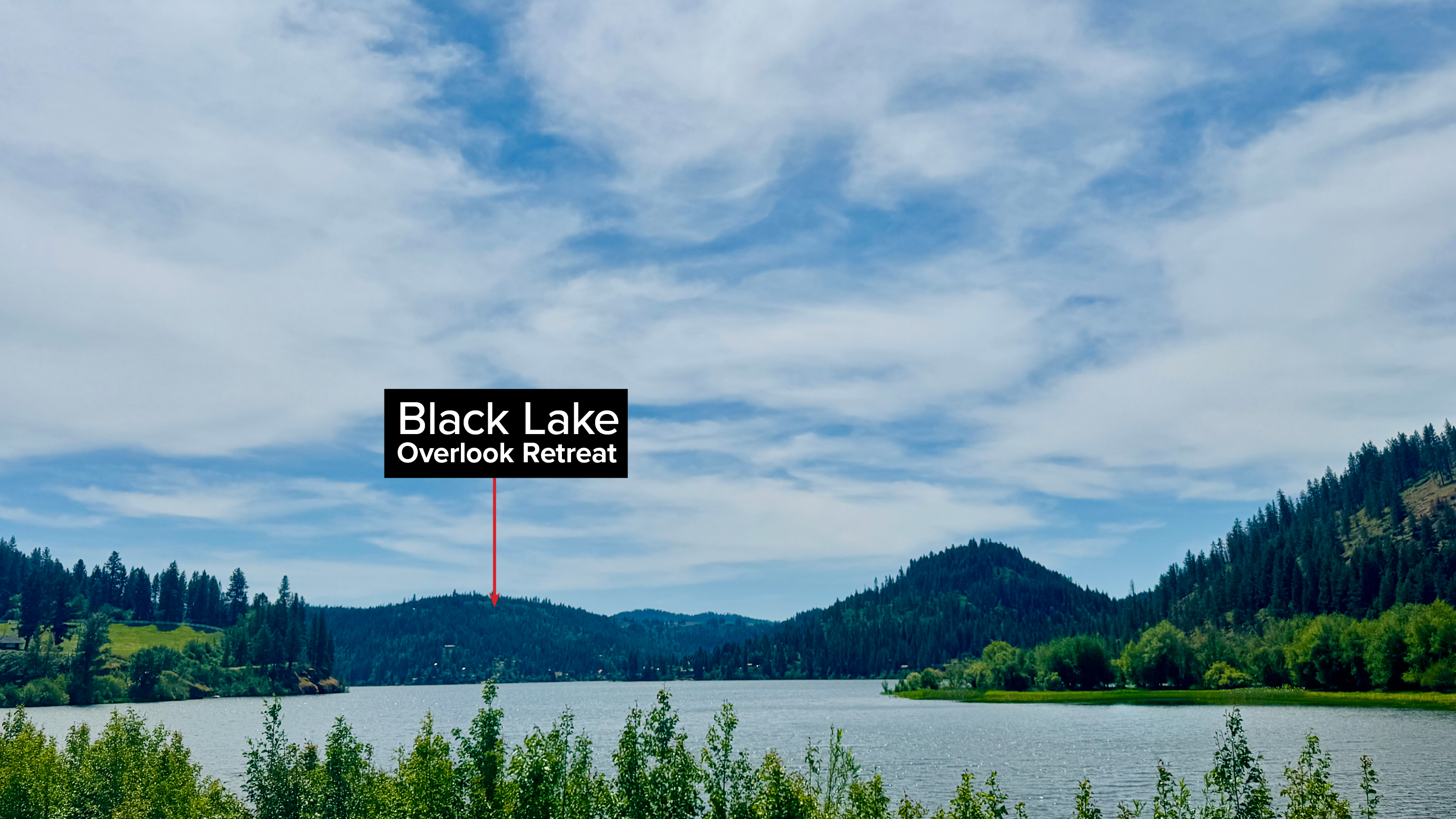 A hidden retreat overlooking beautiful Black Lake.