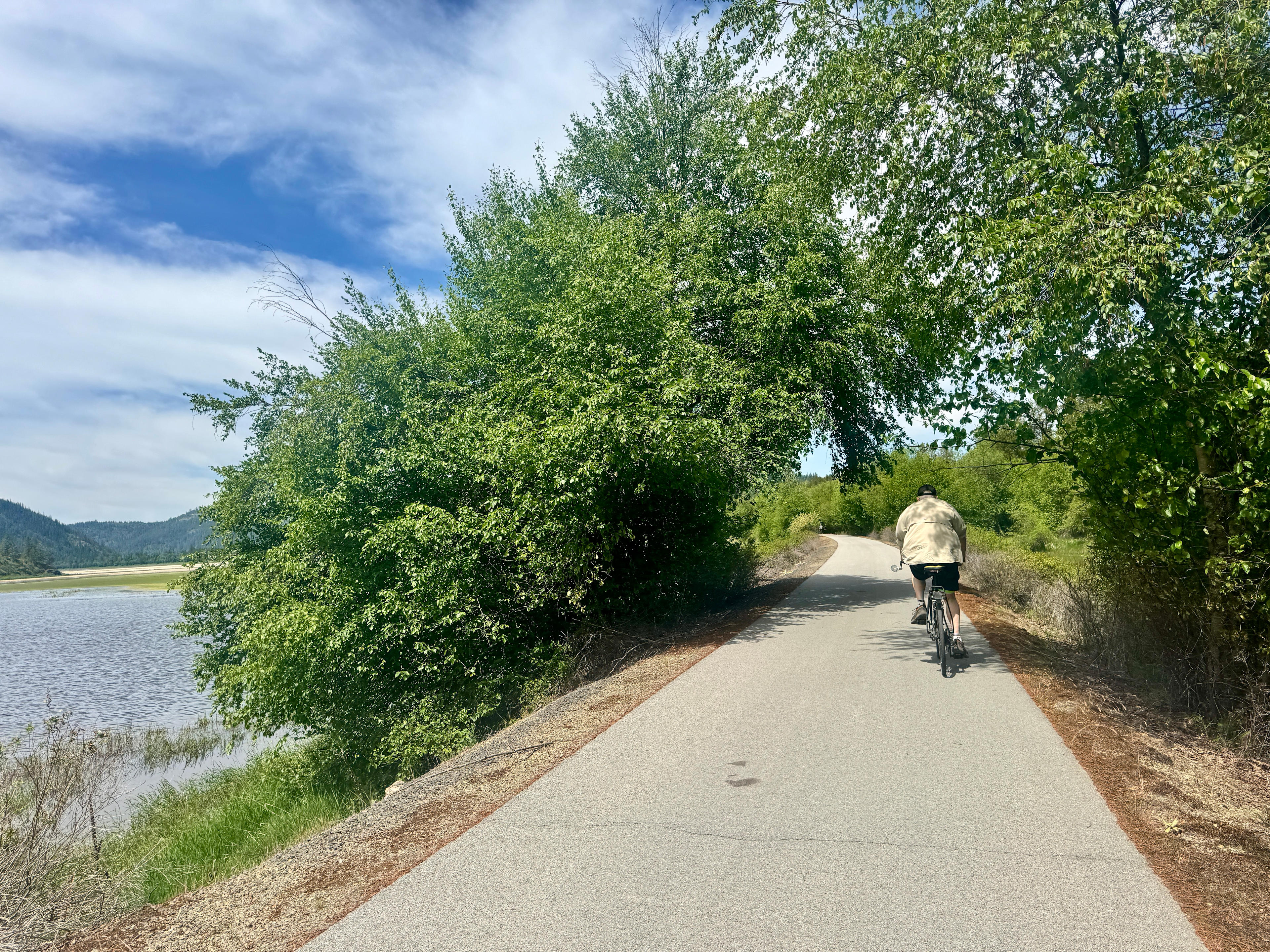Trail of the Coeur d'Alenes - 73 miles of scenic biking. Access to trail is on the north end of Black Lake.
