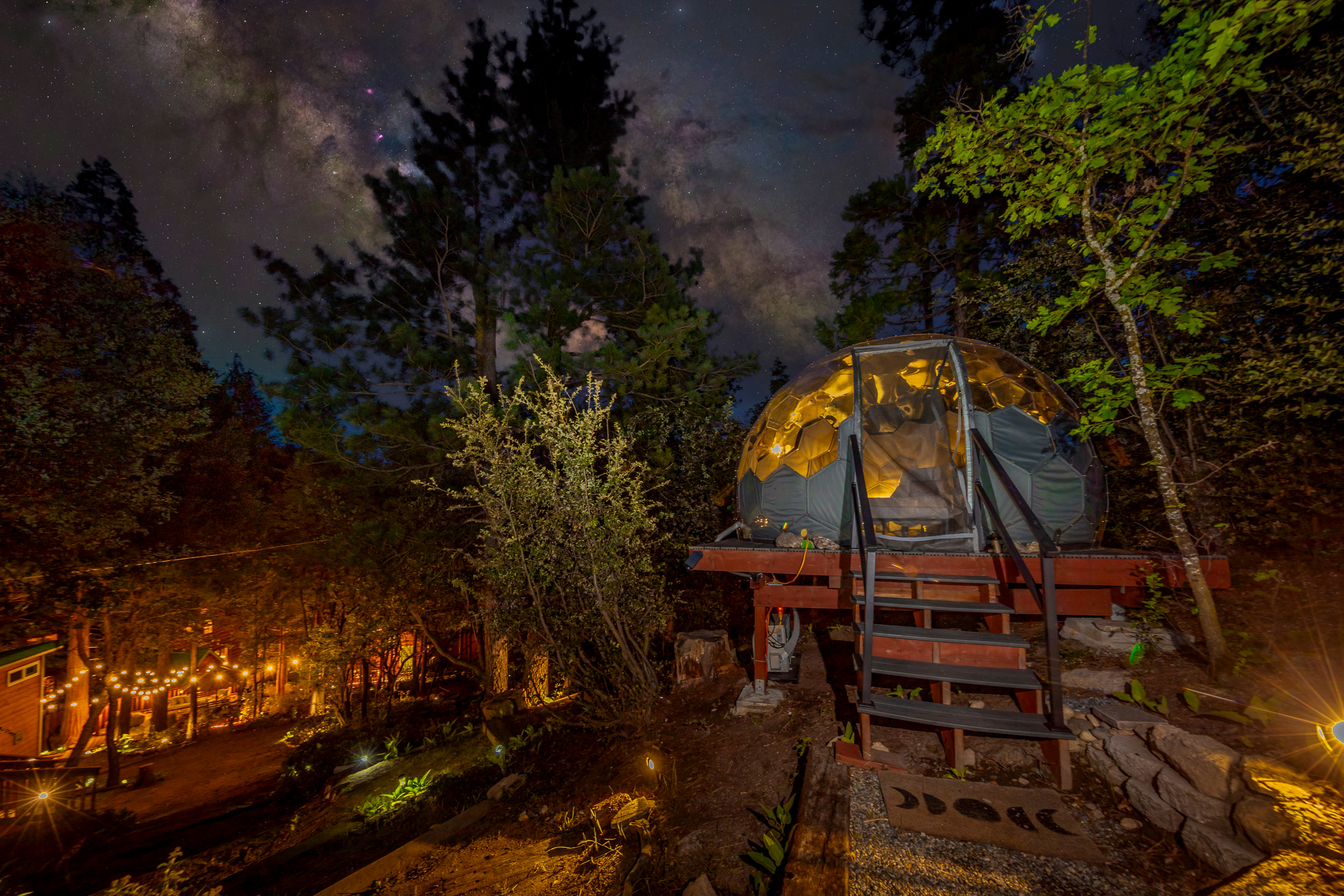 Stargazing Dome with Forest Cottage- Lakefront