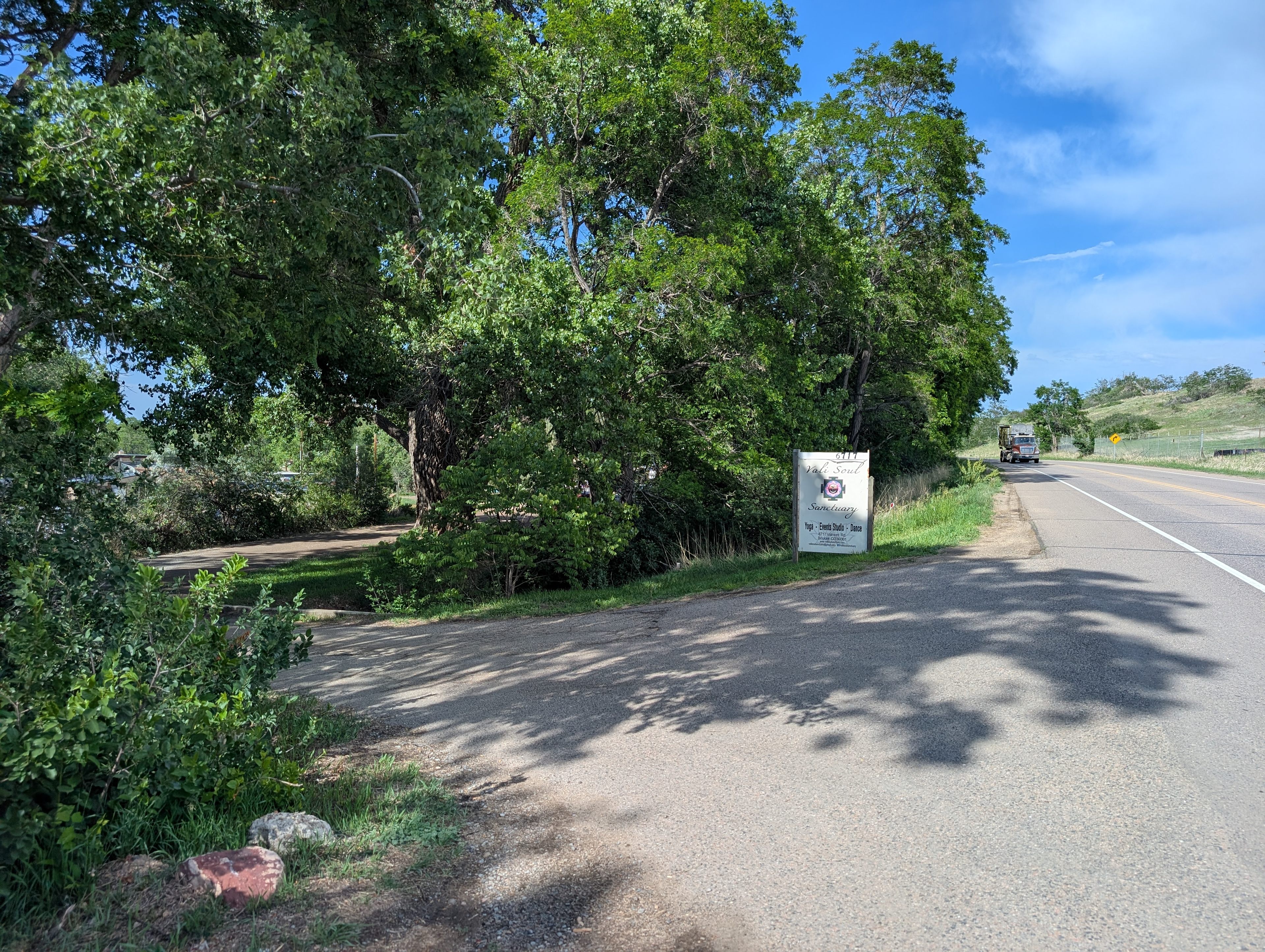 Entrance from Valmont Rd looking east. 