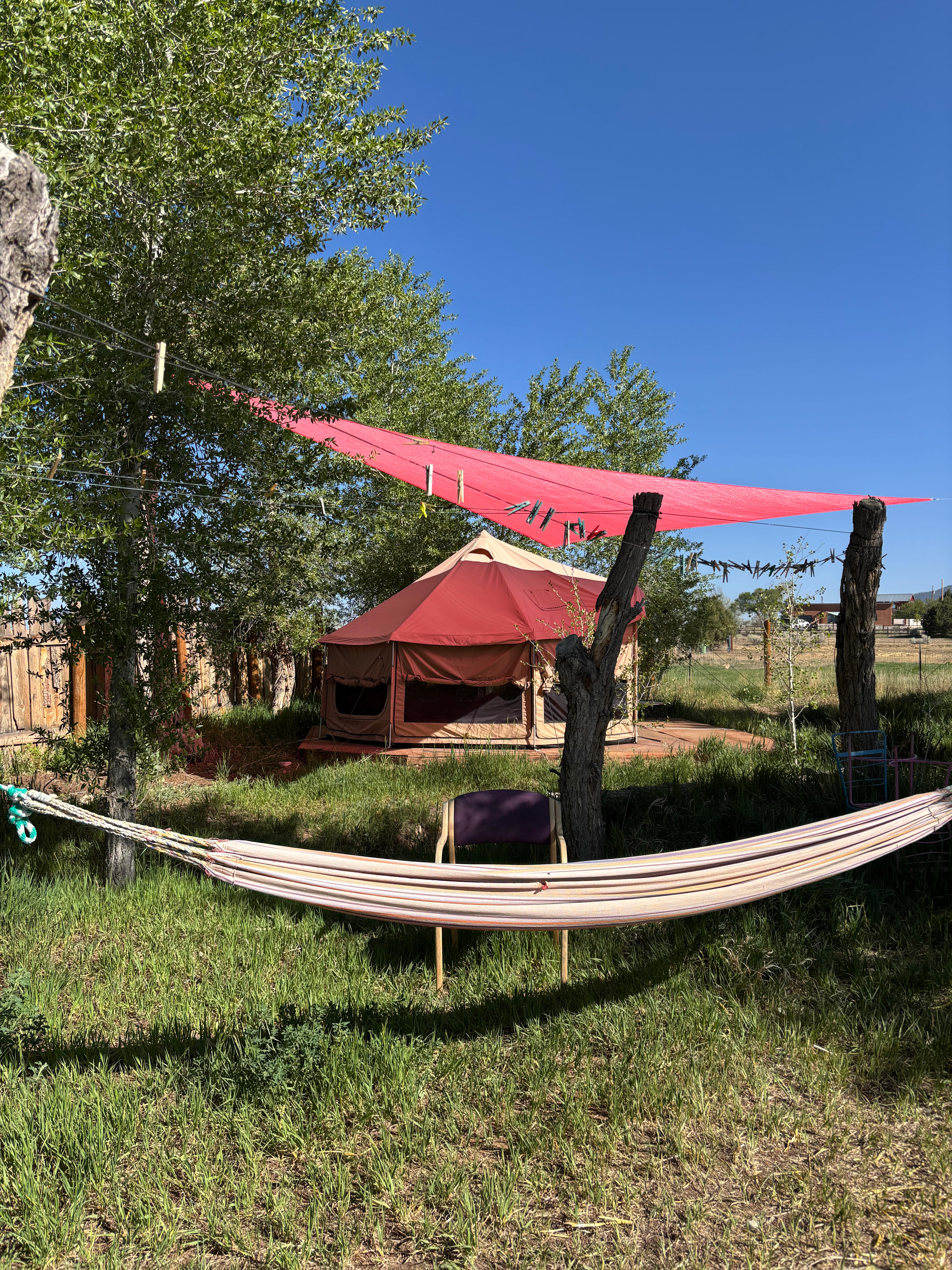 This is the tent that can sleep 5 people; the sides can all be open full or half way