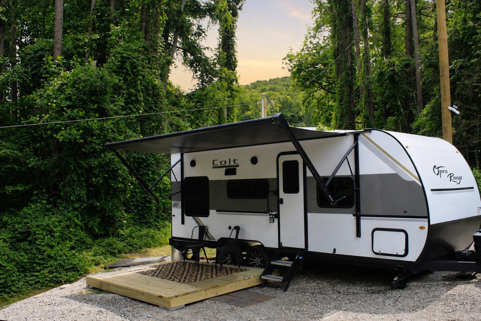 RV / Camper River + Fire Pit