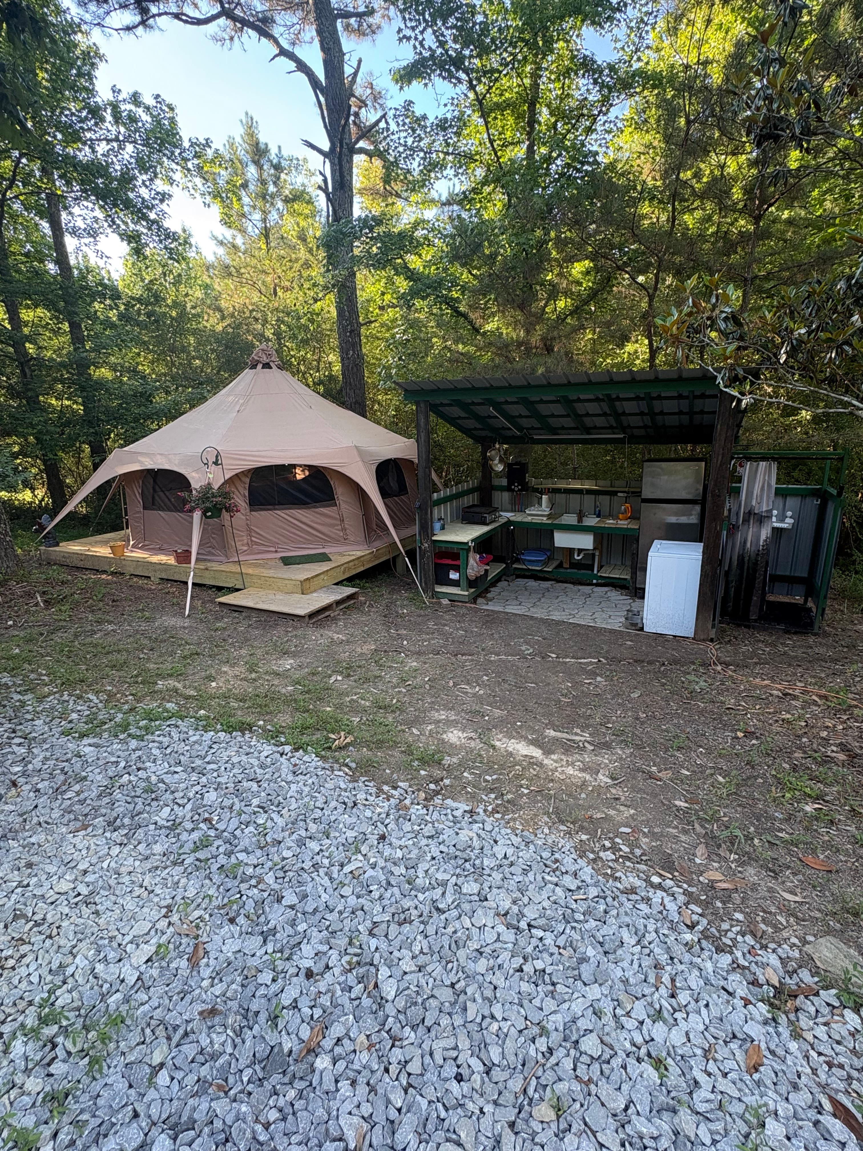 Yert and outdoor kitchen