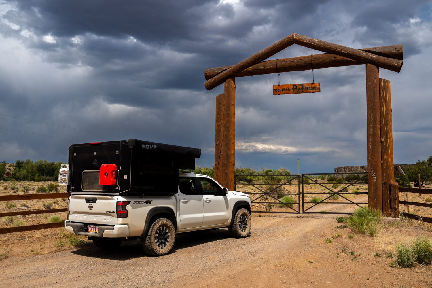 Arrival at the front gate. The host provides a code for entry.