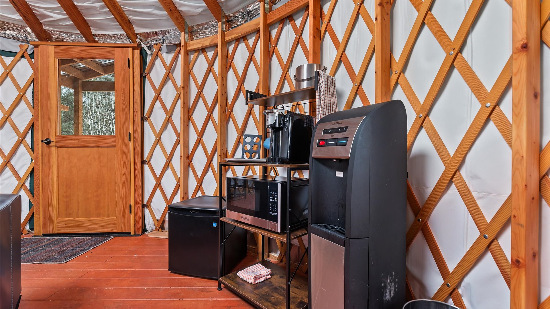 Prospector yurt coffee station