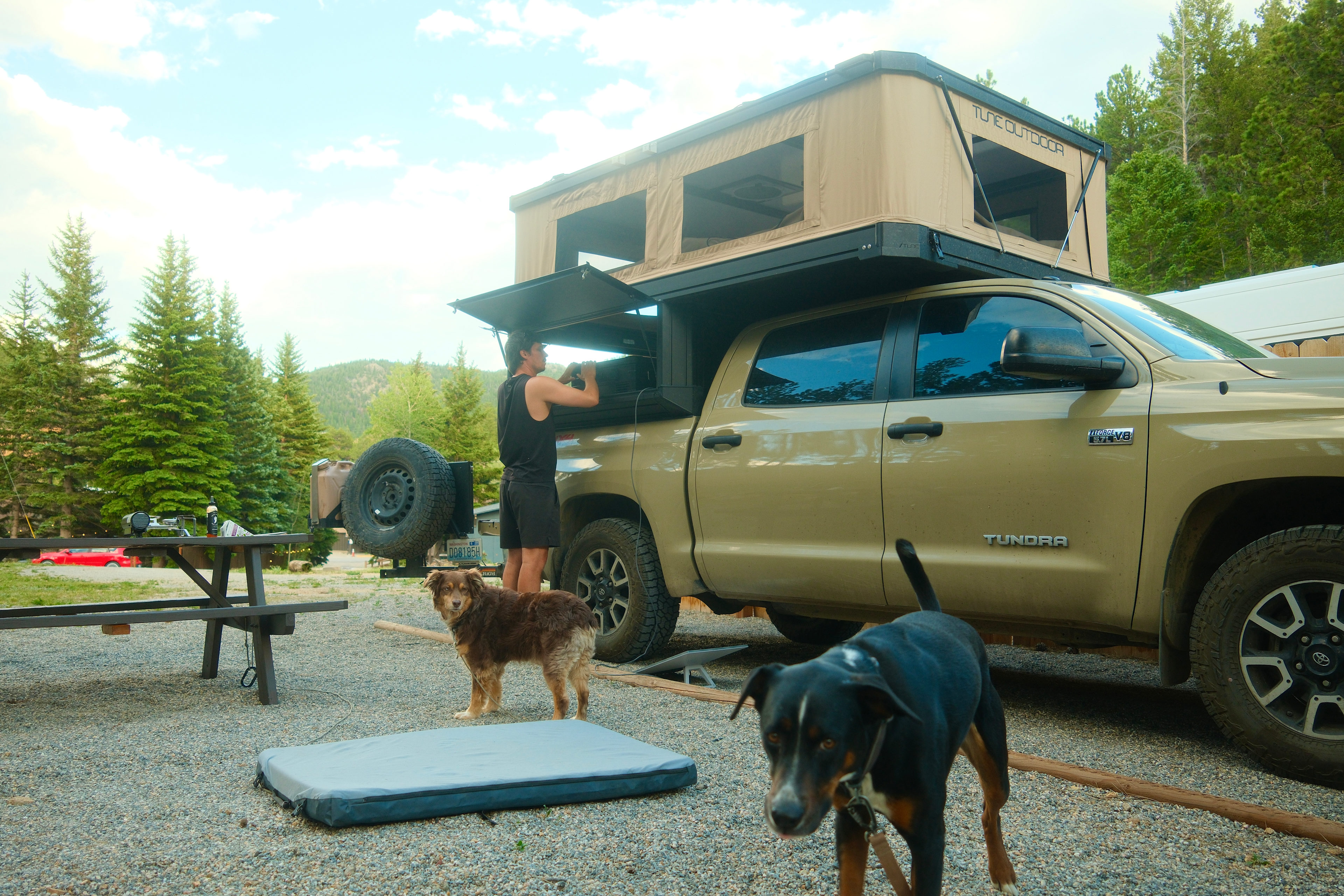 setting up camp